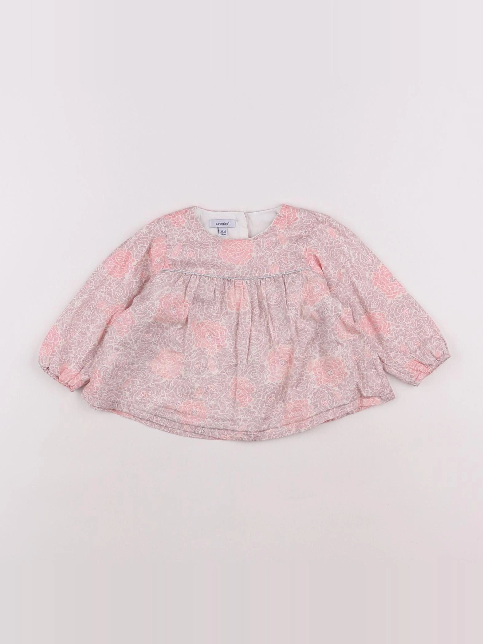 Absorba - blouse blanc, rose - 12 mois