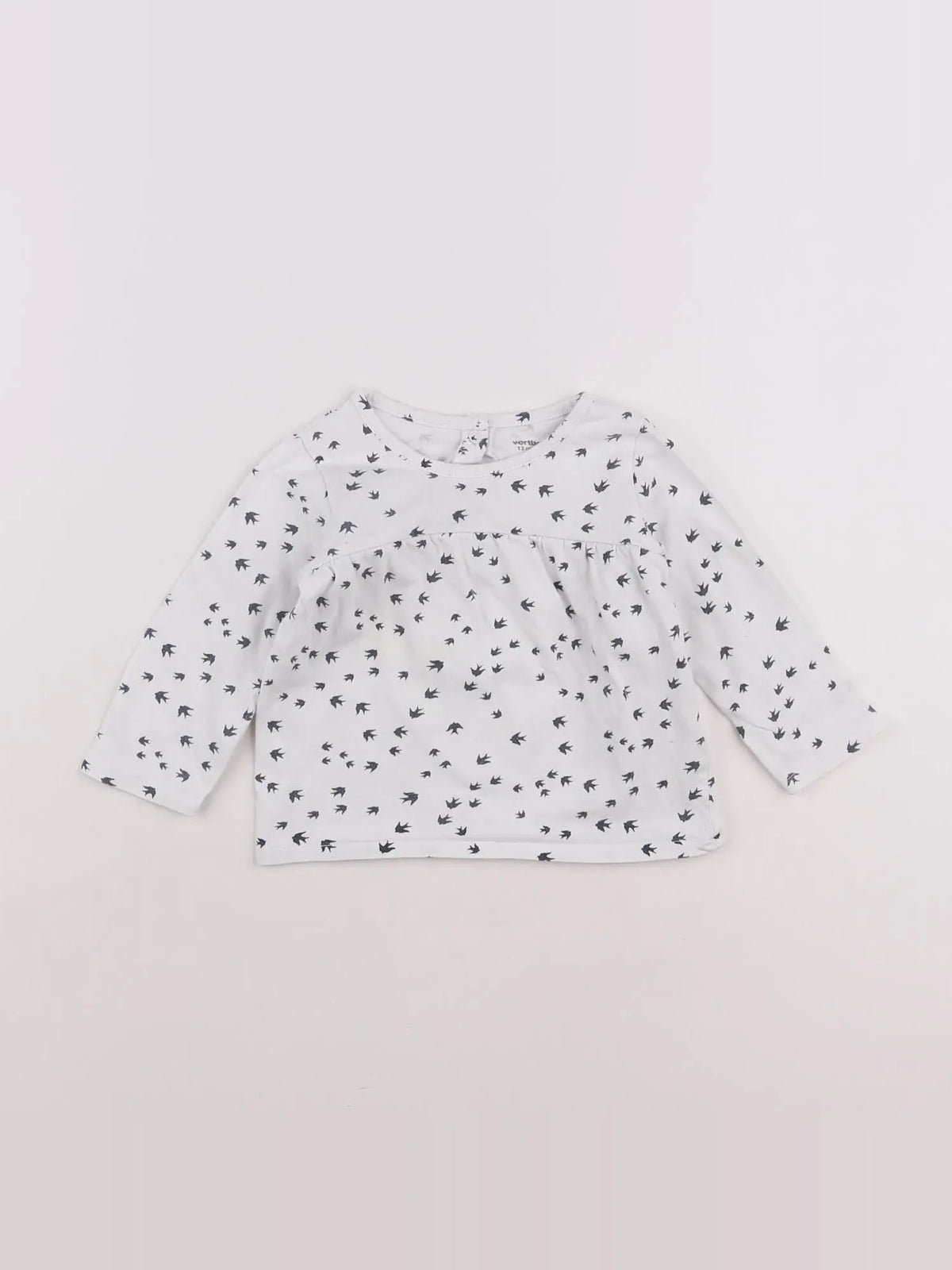 Vertbaudet - tee-shirt blanc, bleu - 12 mois