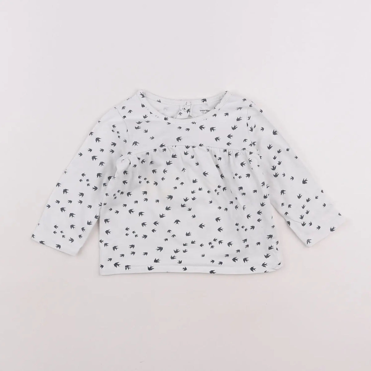 Vertbaudet - tee-shirt blanc, bleu - 12 mois