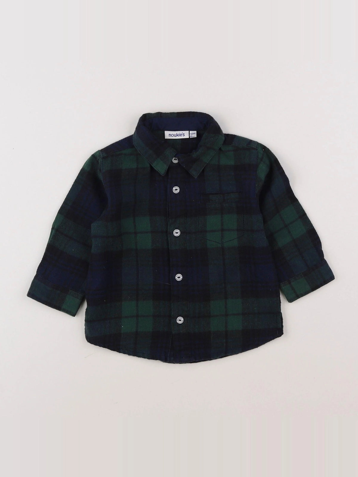 Noukie's - chemise vert, bleu - 12 mois