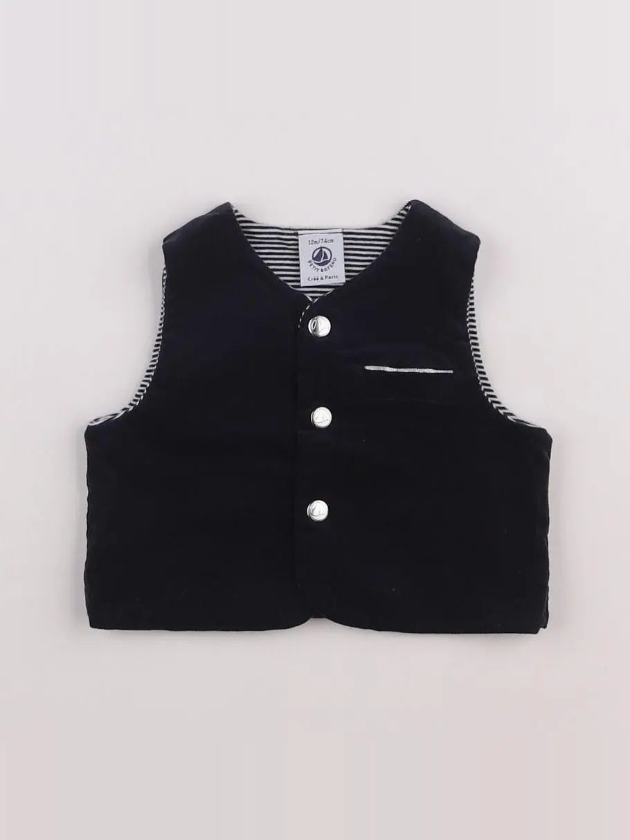 Petit Bateau - gilet bleu - 12 mois