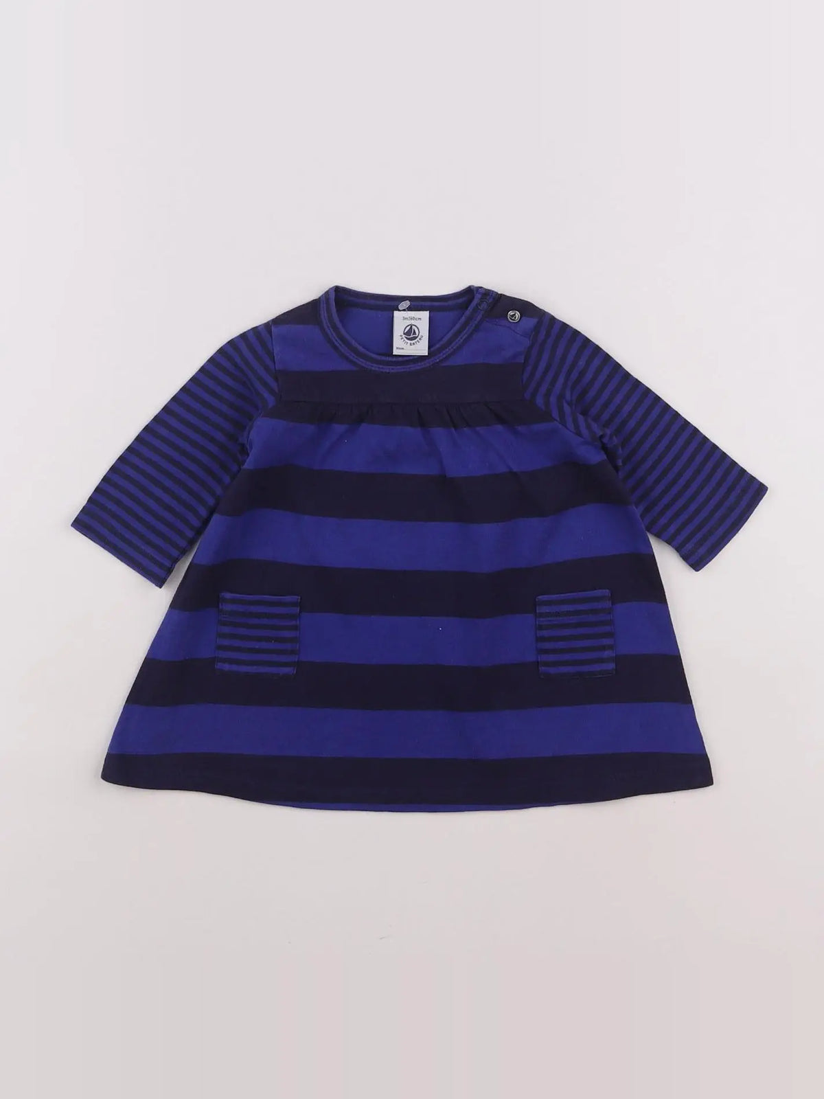 Petit Bateau - robe bleu - 3 mois