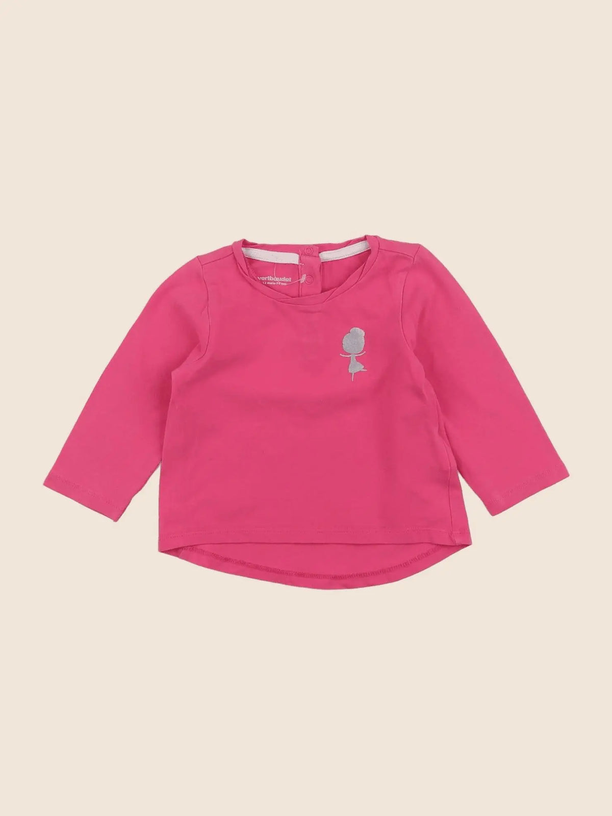 Vertbaudet - tee-shirt rose - 12 mois