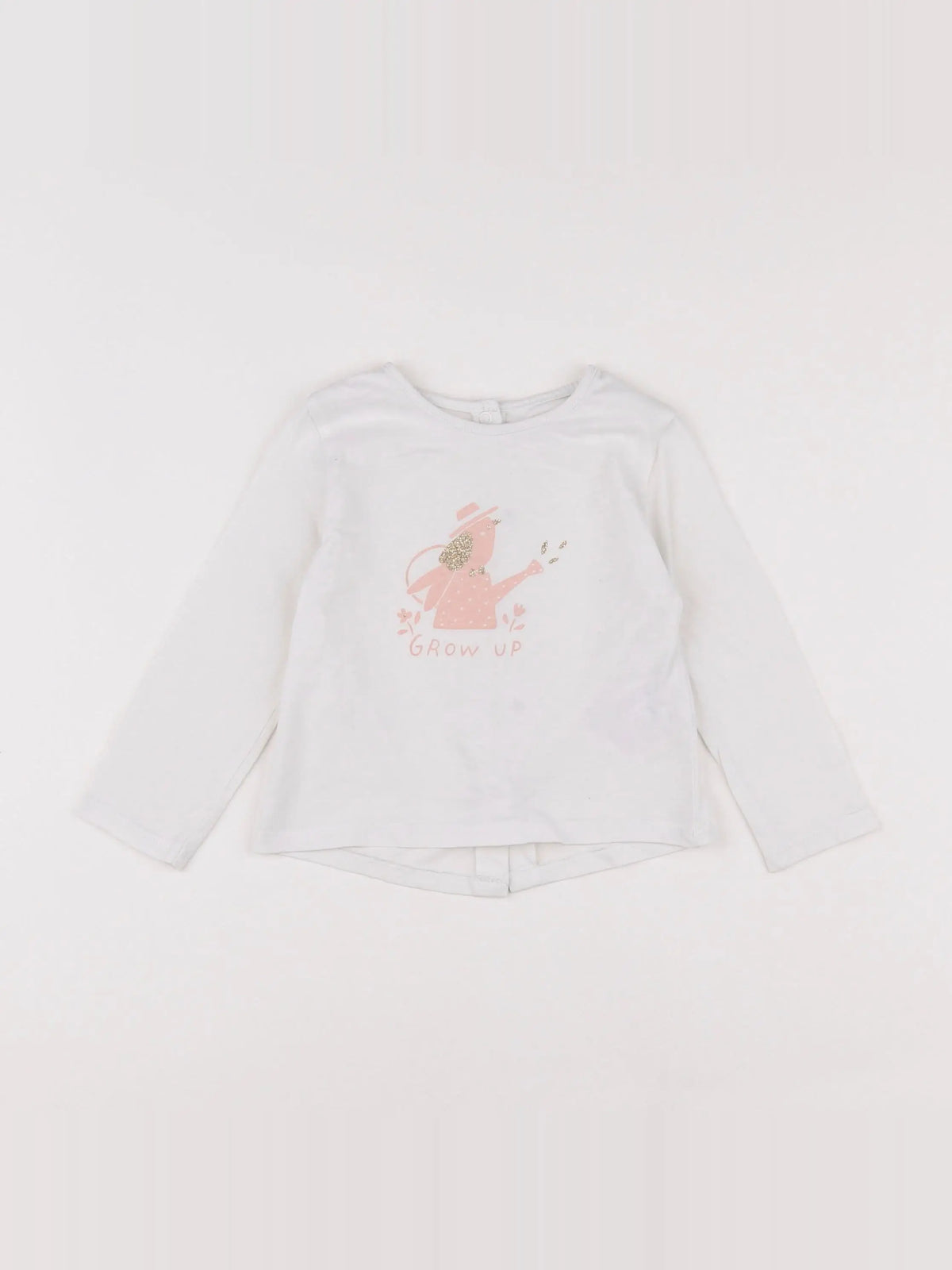 Vertbaudet - tee-shirt blanc, or - 9 mois