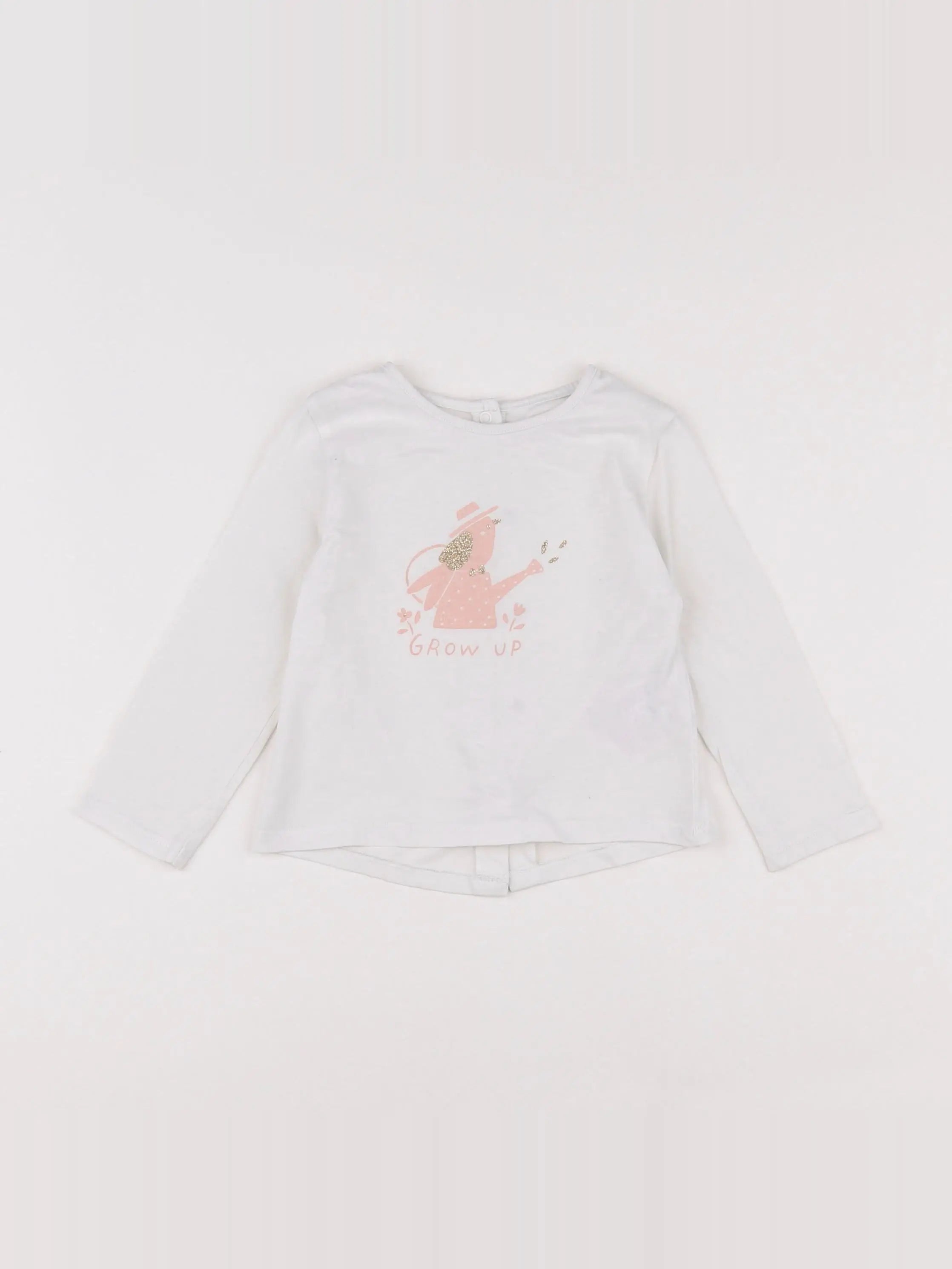 Vertbaudet - tee-shirt blanc, or - 9 mois