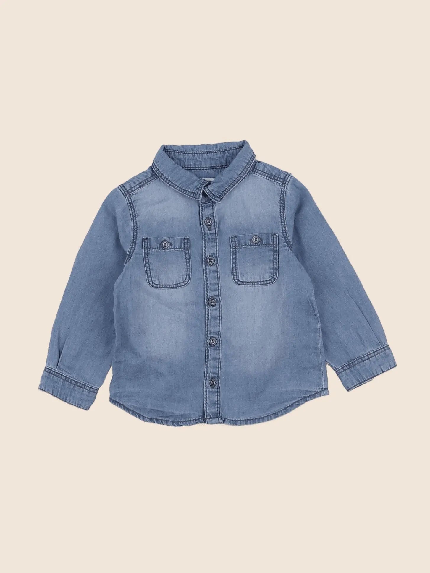 Vertbaudet - chemise bleu - 18 mois