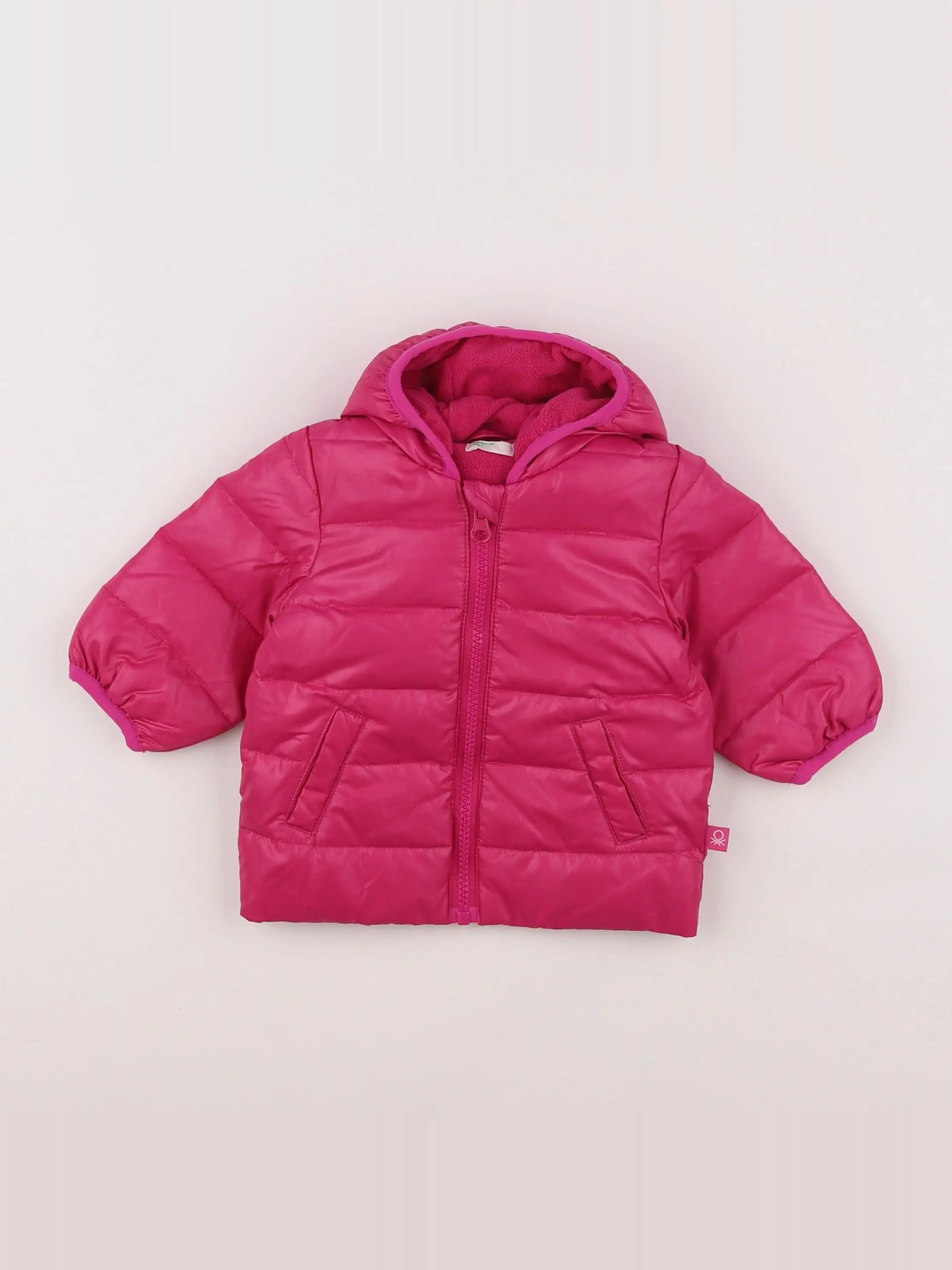 Benetton - doudoune rose - 3/6 mois