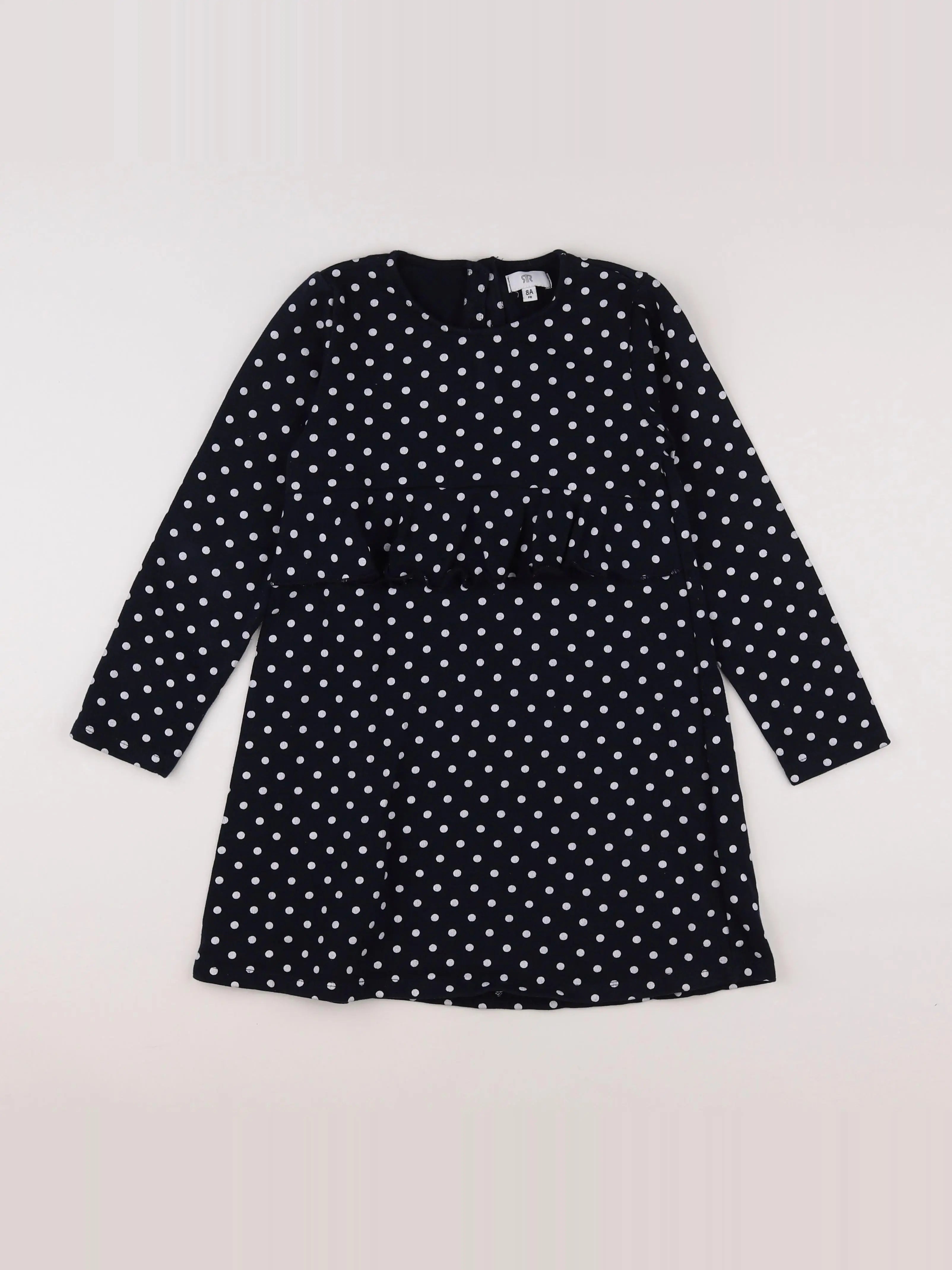 La Redoute - robe bleu, blanc - 8 ans