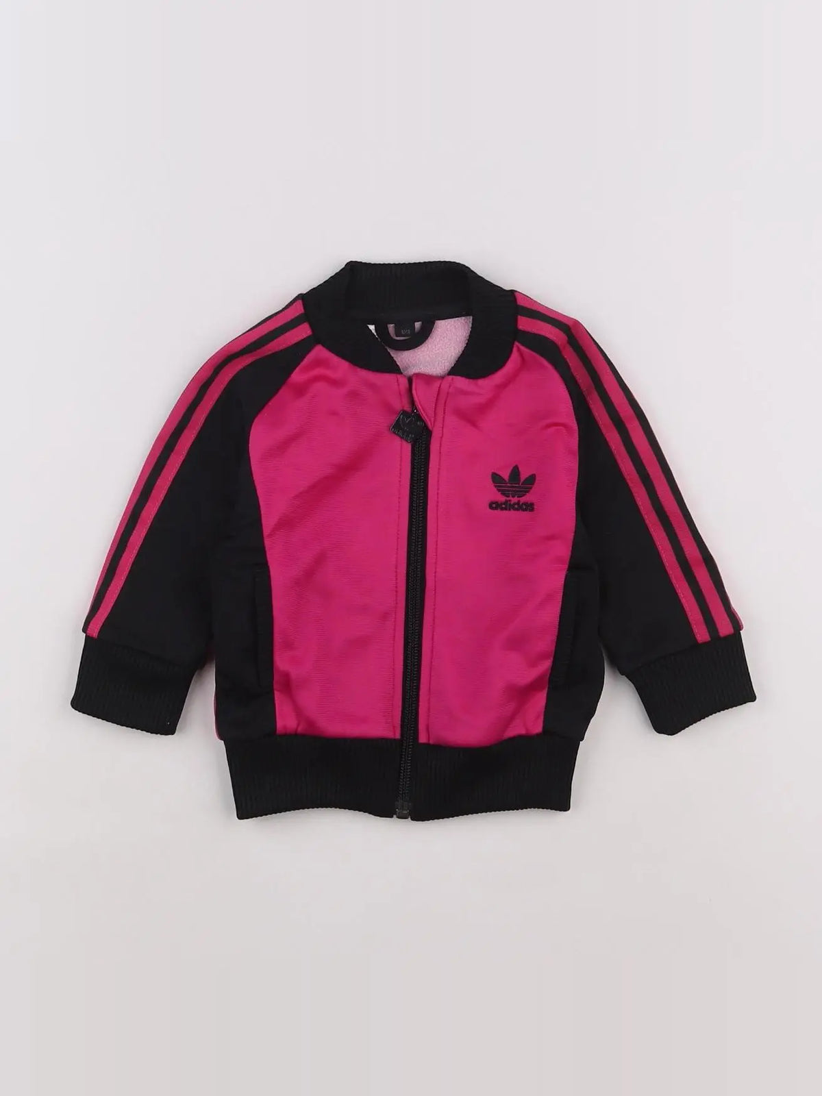 Adidas - sweat noir, rose - 6 mois