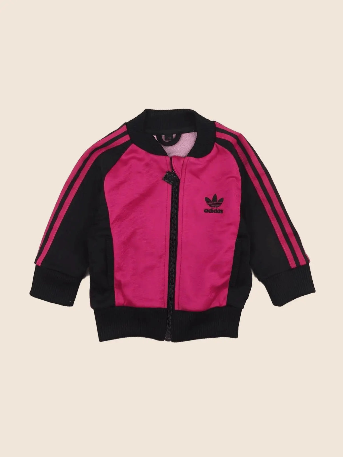 Adidas - sweat noir, rose - 6 mois