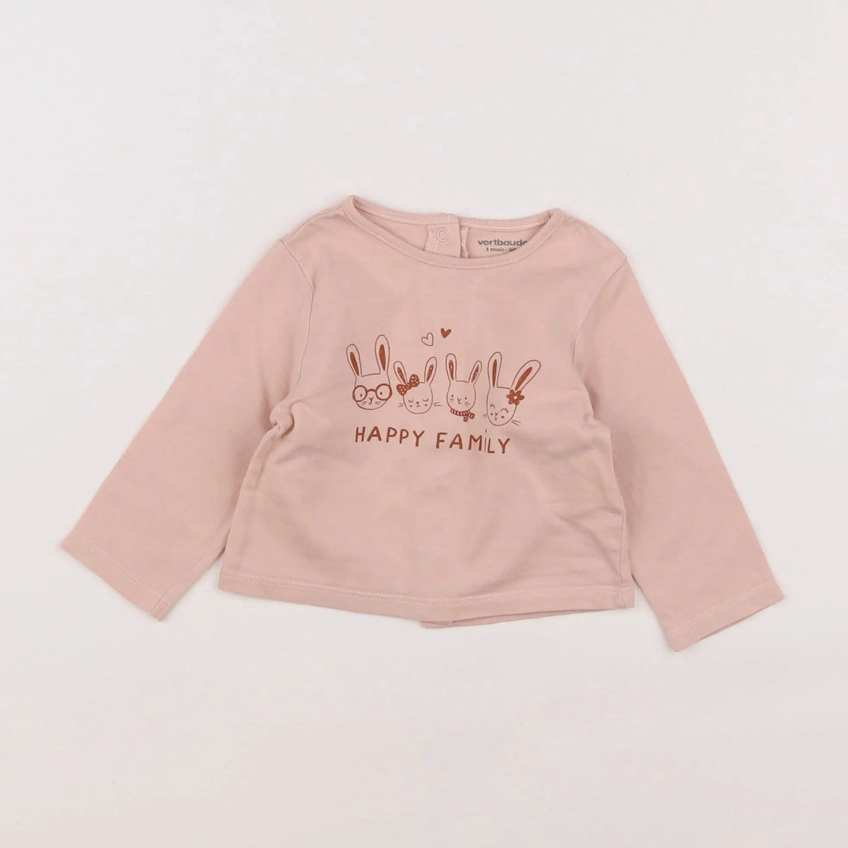 Vertbaudet - tee-shirt rose - 3 mois