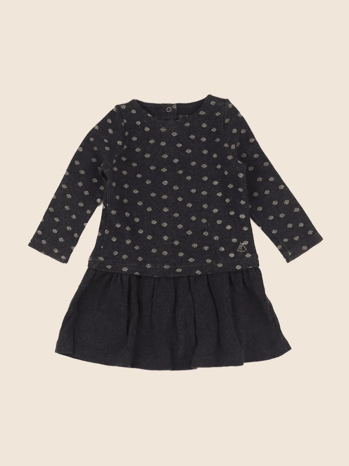 Petit Bateau - robe gris - 12 mois