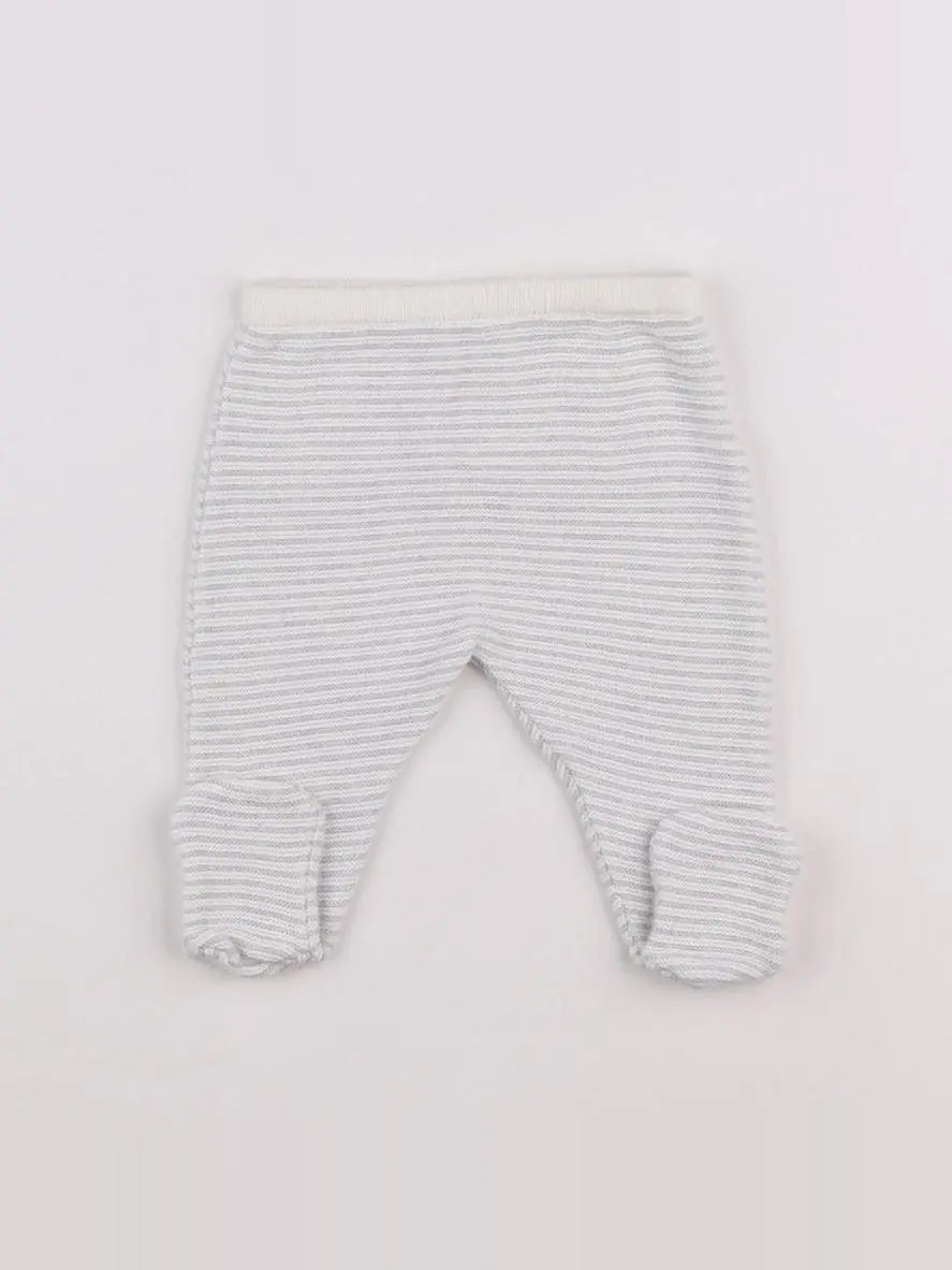 Boutchou - legging blanc, gris - Prématuré