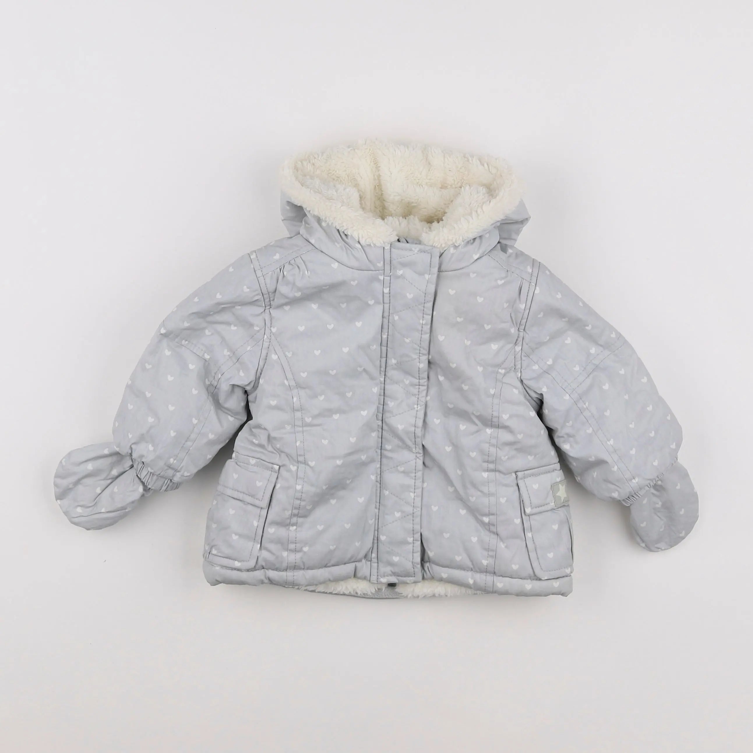 Vertbaudet - doudoune gris - 6 mois