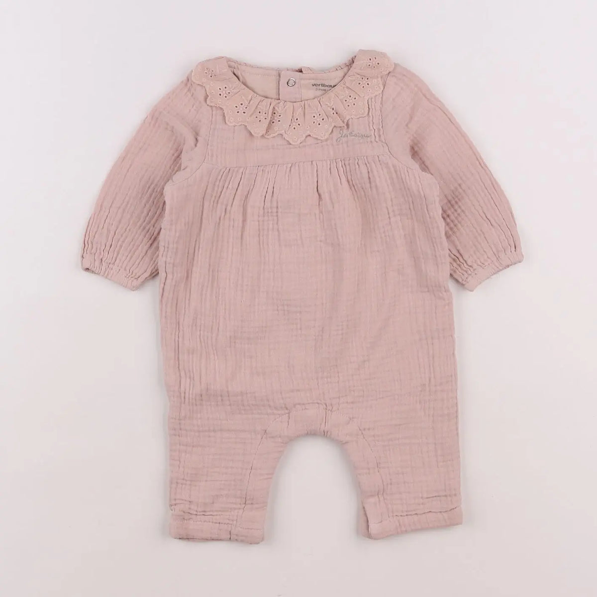 Vertbaudet - combinaison rose - 3 mois