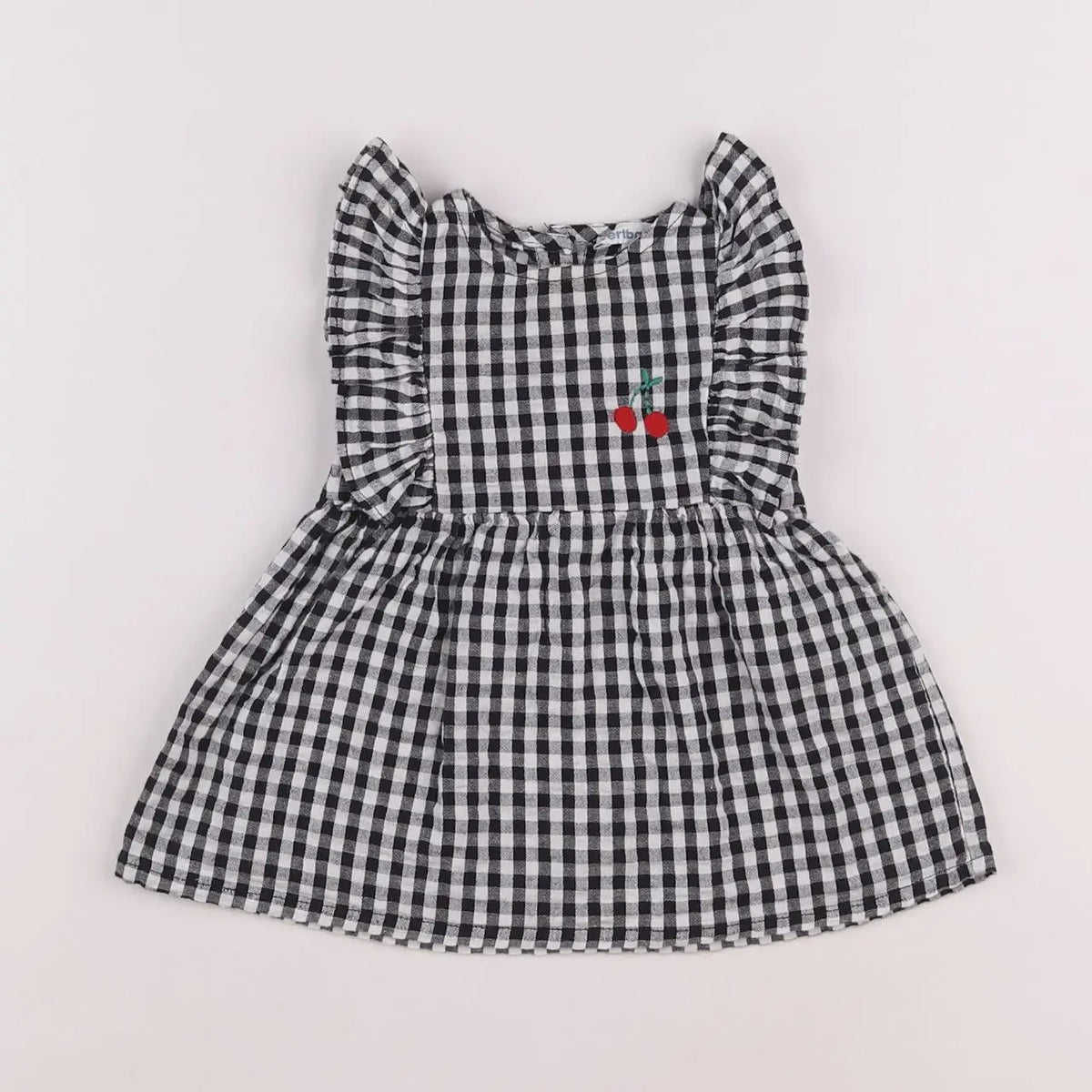 Vertbaudet - robe noir, blanc - 3 mois