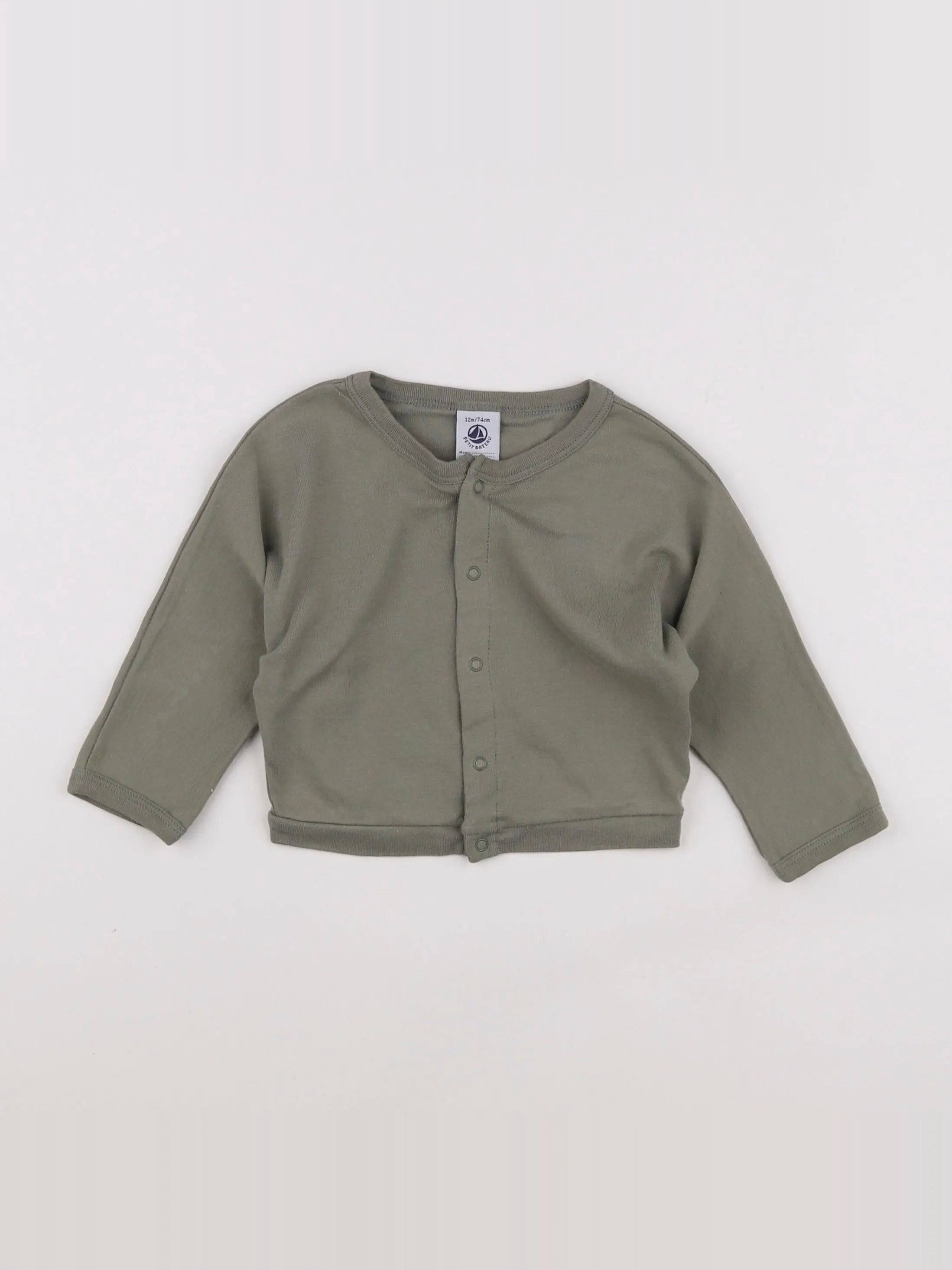 Petit Bateau - sweat vert - 12 mois