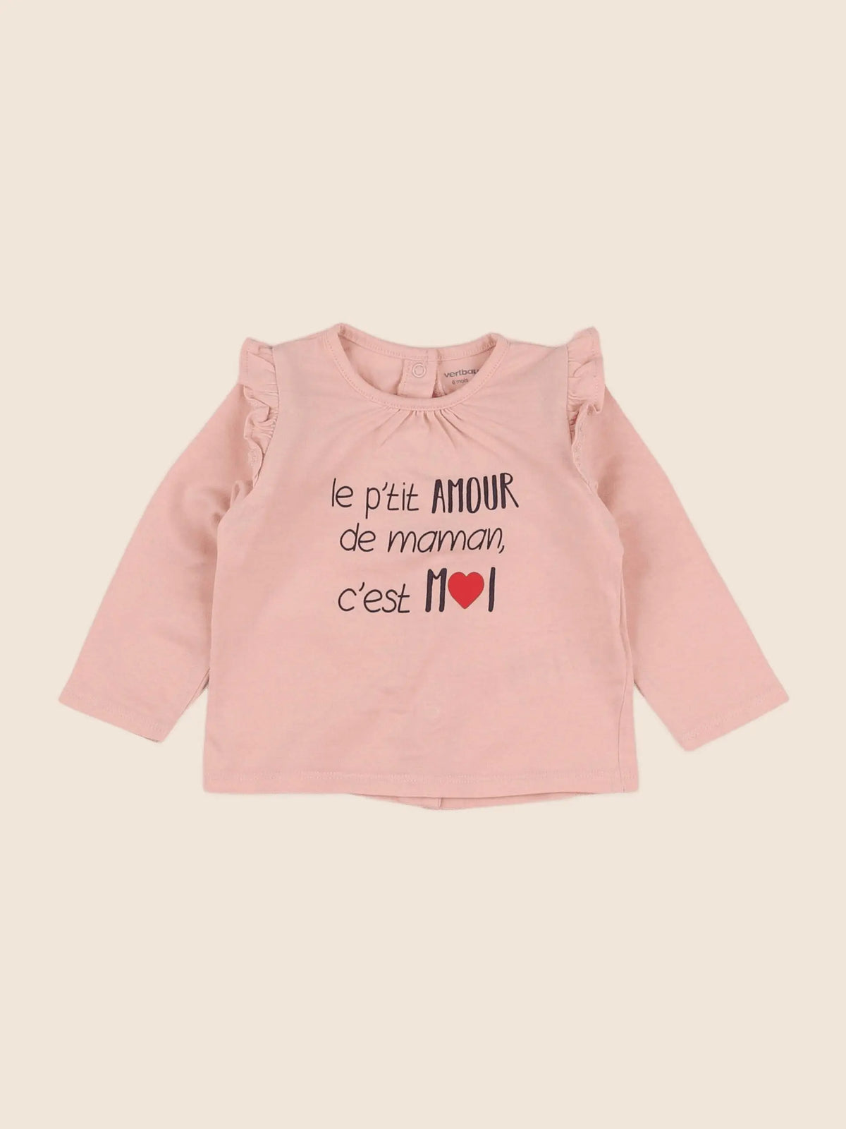 Vertbaudet - tee-shirt rose - 6 mois
