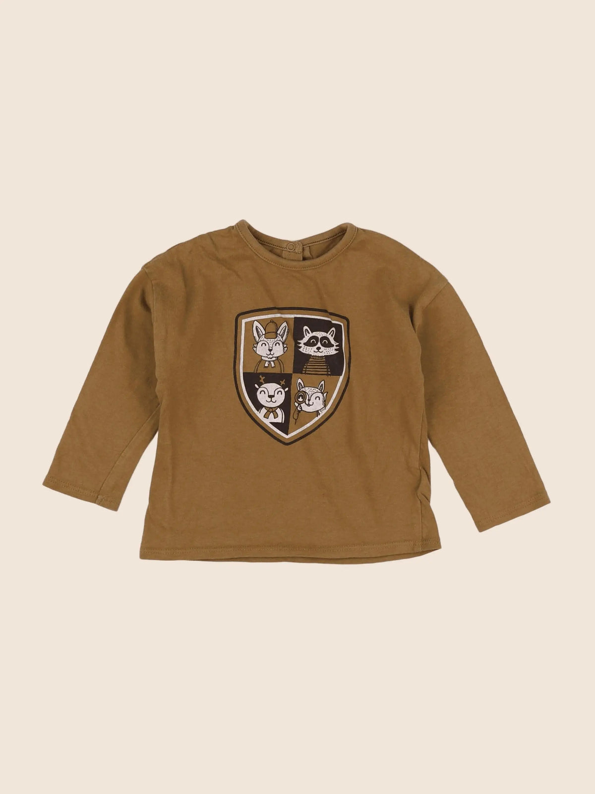 Vertbaudet - tee-shirt marron - 12 mois