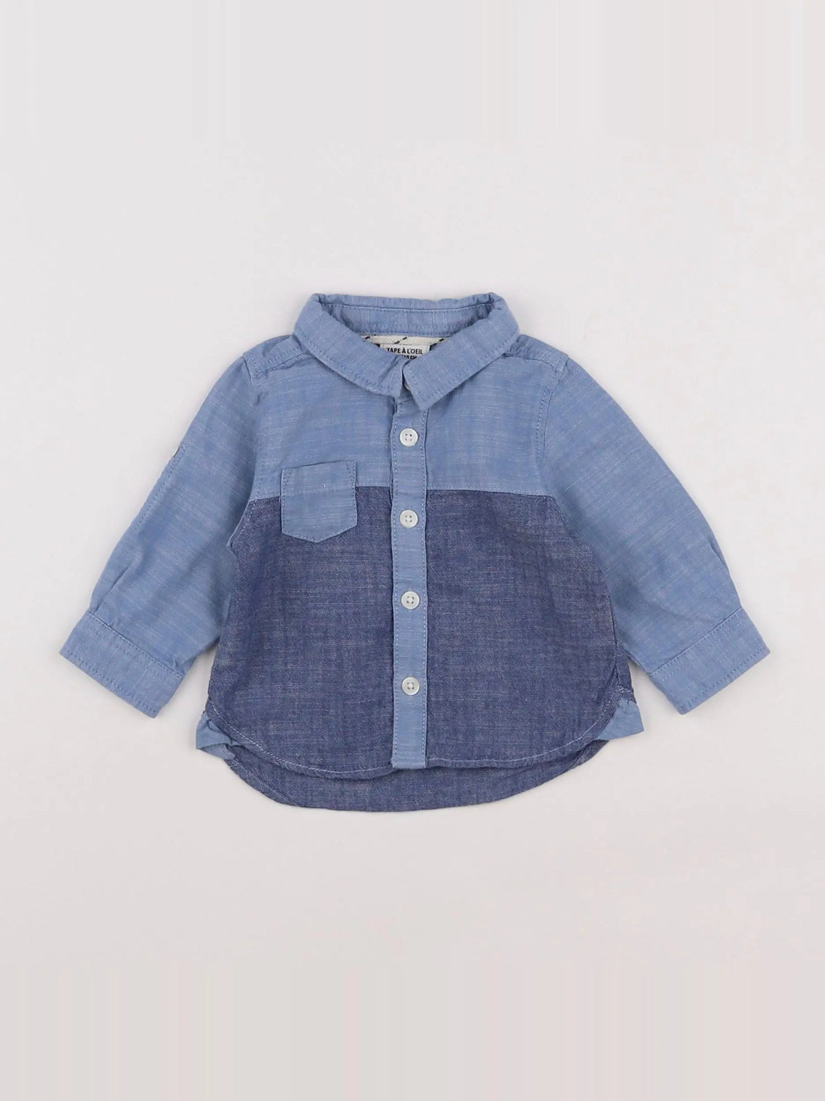 Tape à l'oeil - chemise bleu - 3 mois