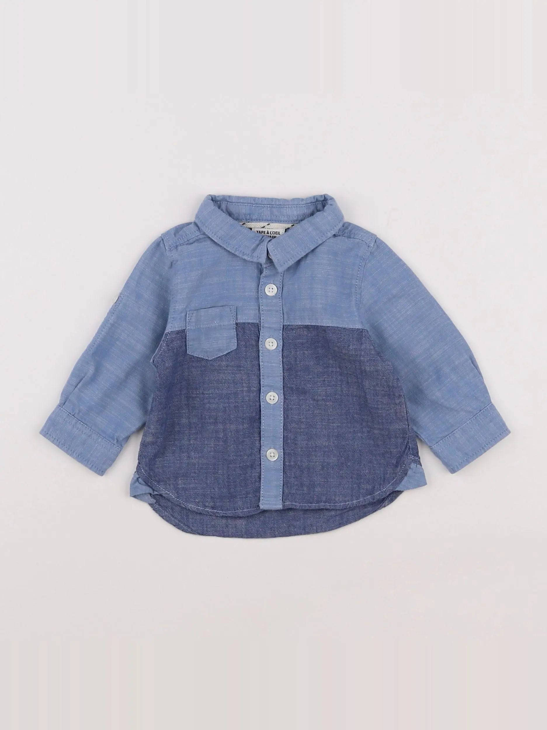 Tape à l'oeil - chemise bleu - 3 mois