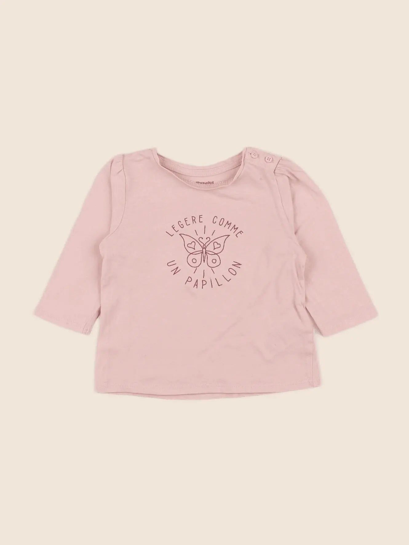 Vertbaudet - tee-shirt rose - 9 mois