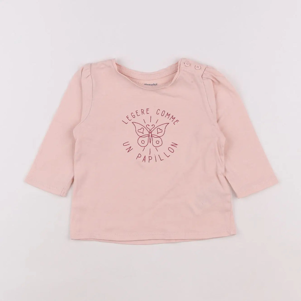 Vertbaudet - tee-shirt rose - 9 mois