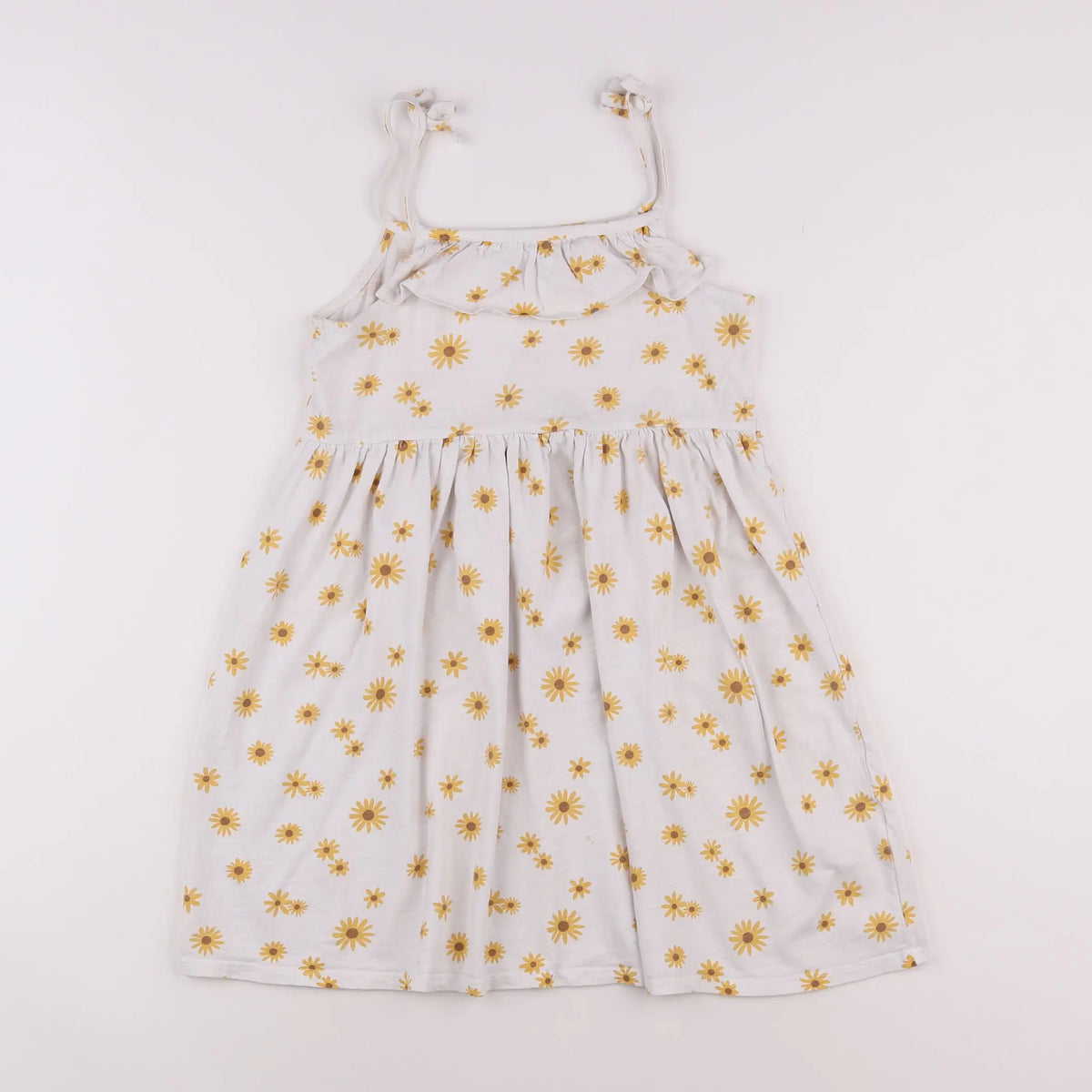 Vertbaudet - robe jaune, blanc - 10 ans