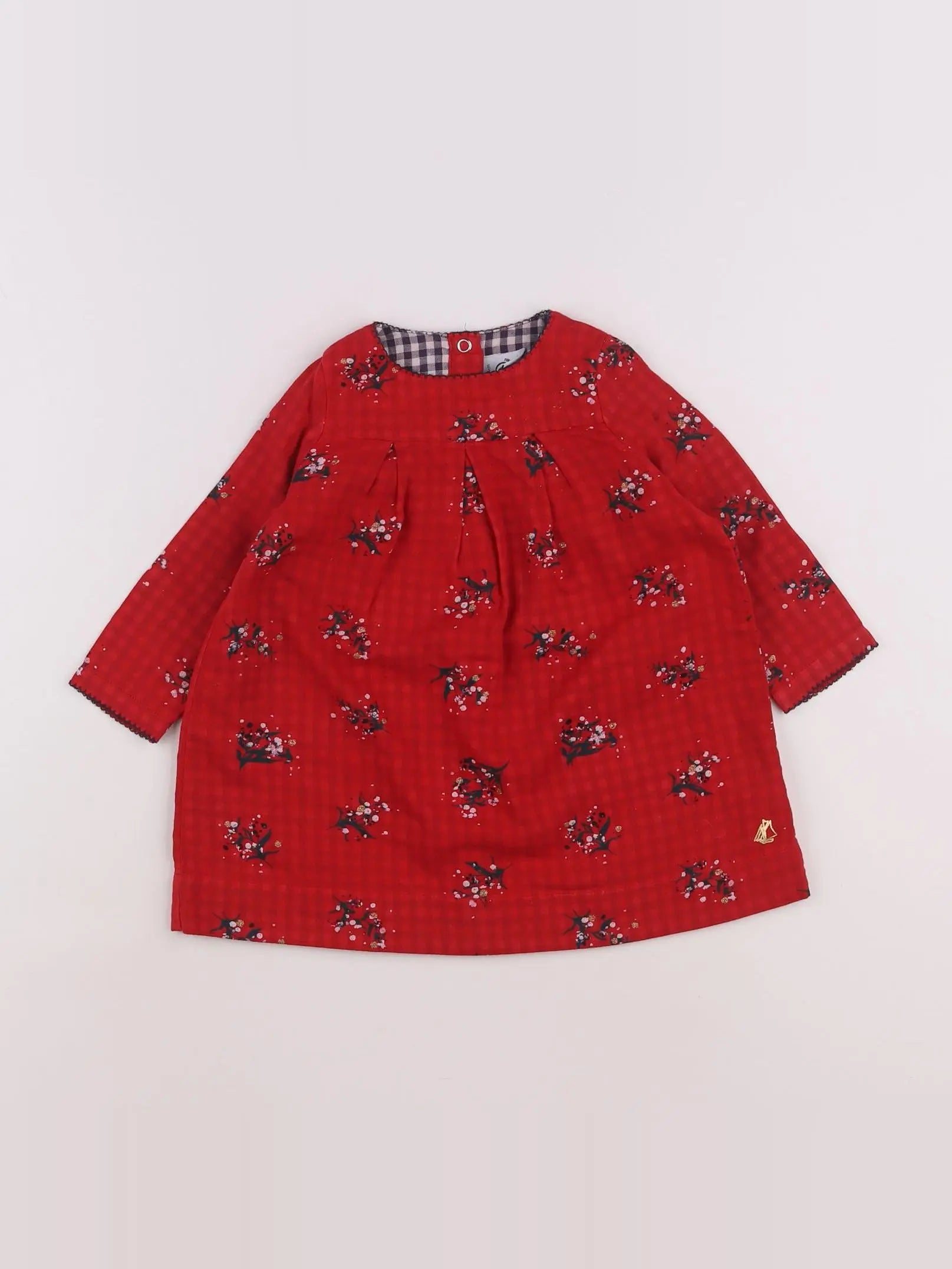 Petit Bateau - robe rouge - 12 mois