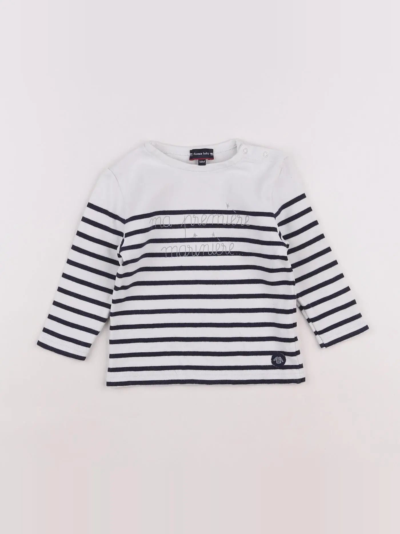 Armor Lux - tee-shirt bleu, blanc - 18 mois