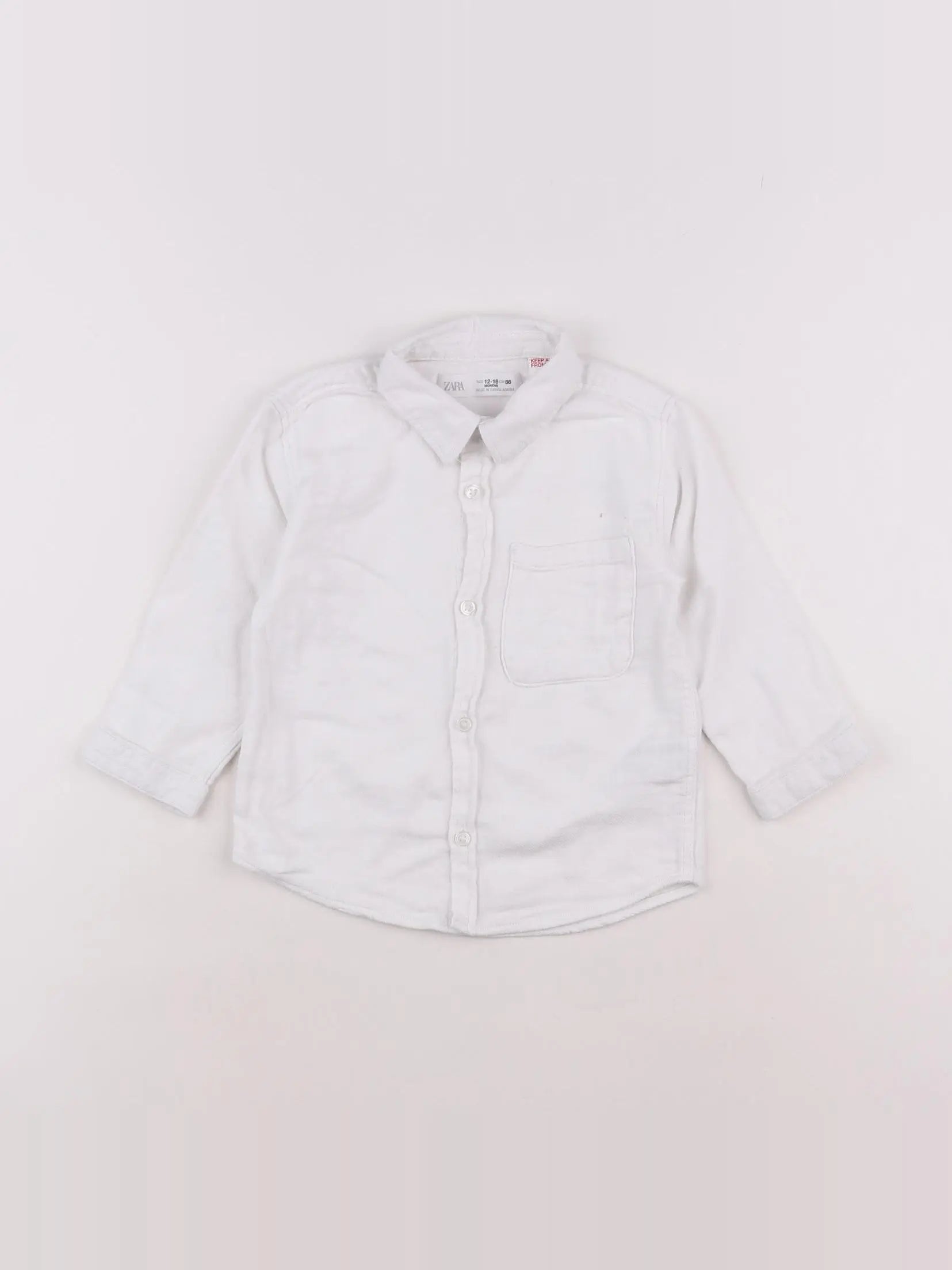 Zara - chemise blanc - 12/18 mois