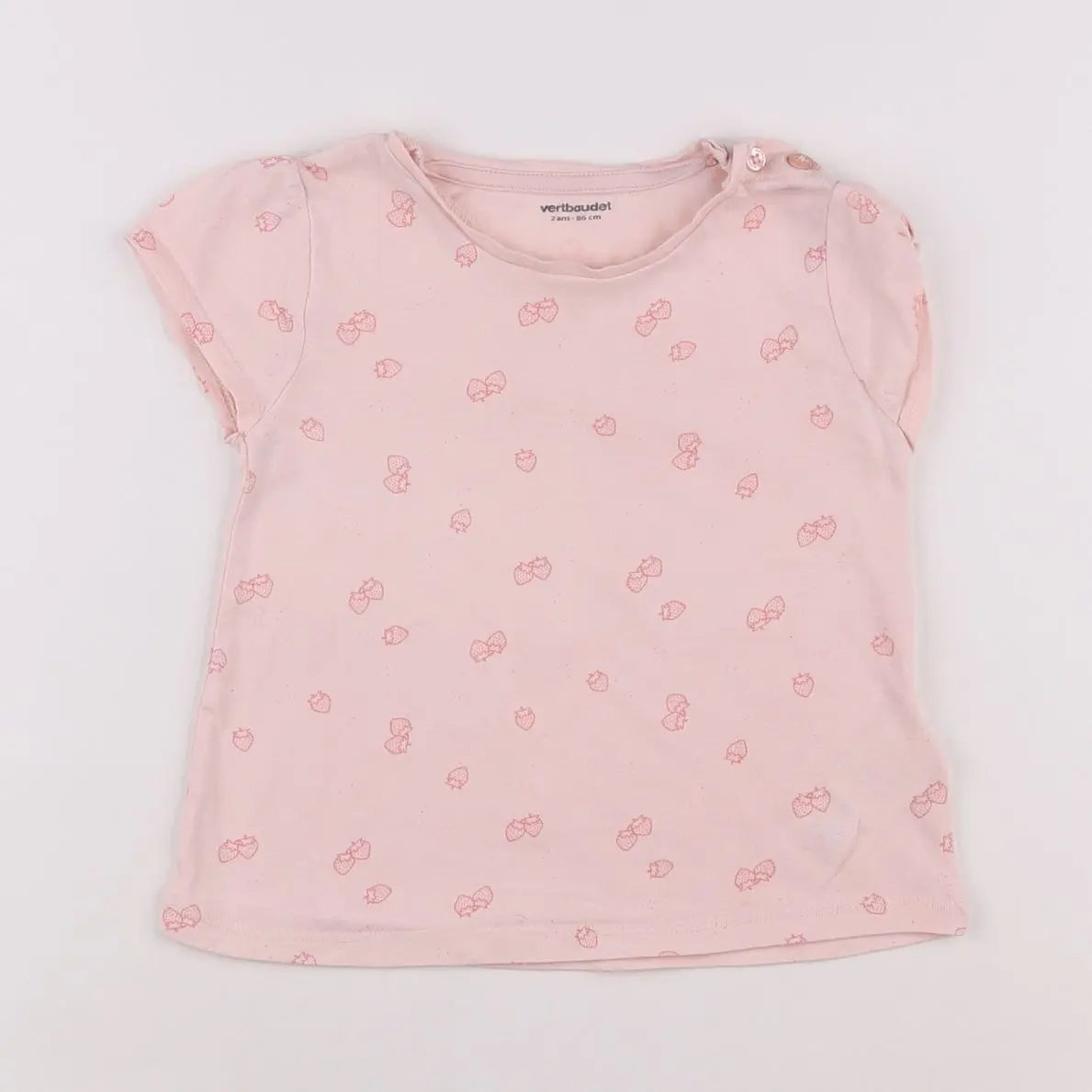 Vertbaudet - tee-shirt rose - 2 ans