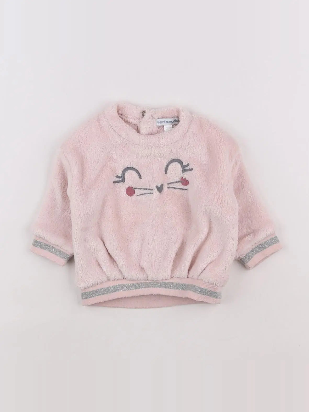 Vertbaudet - sweat rose - 3 mois