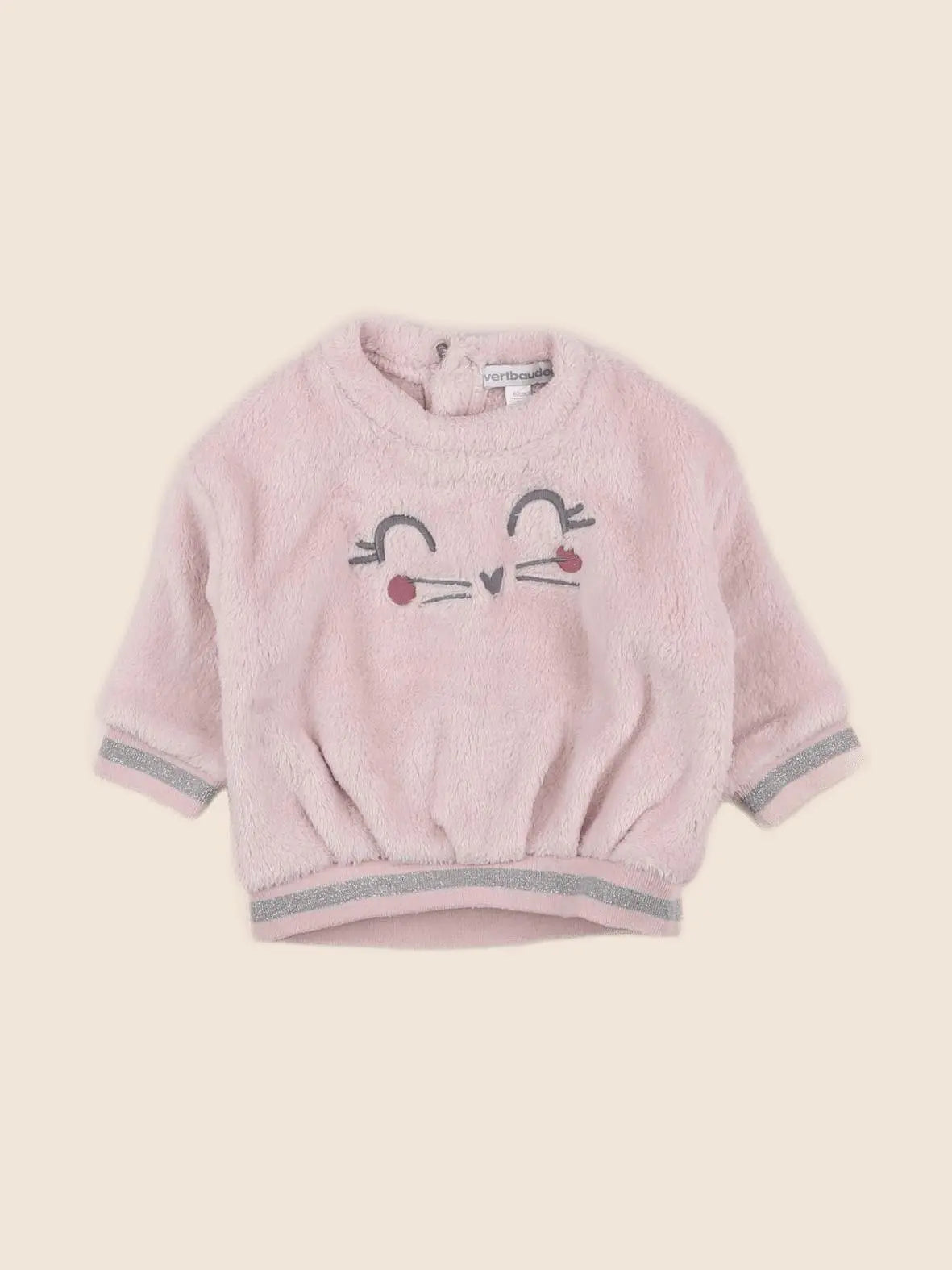 Vertbaudet - sweat rose - 3 mois