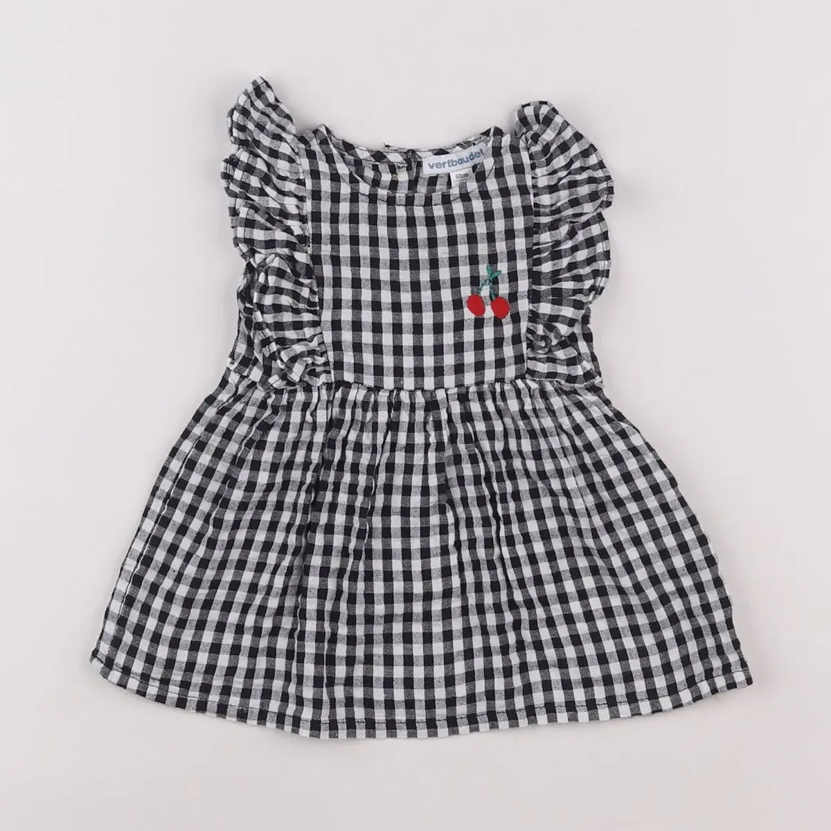 Vertbaudet - robe blanc, noir - 3 mois