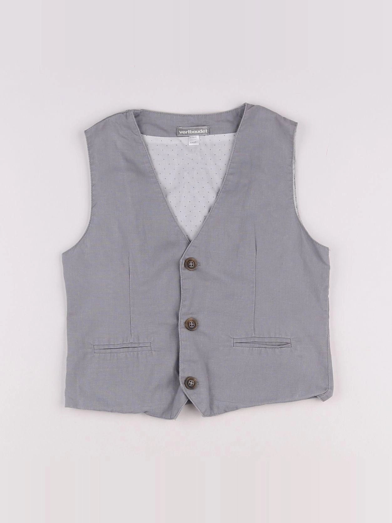 Vertbaudet - gilet gris - 6 ans