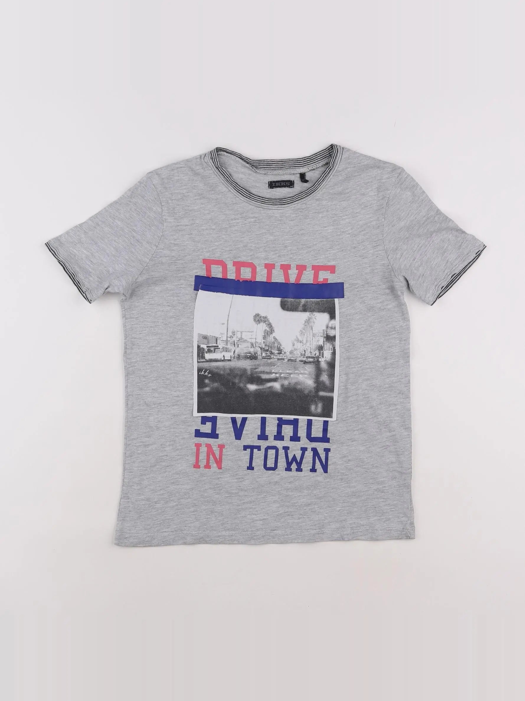 IKKS - tee-shirt gris - 10 ans