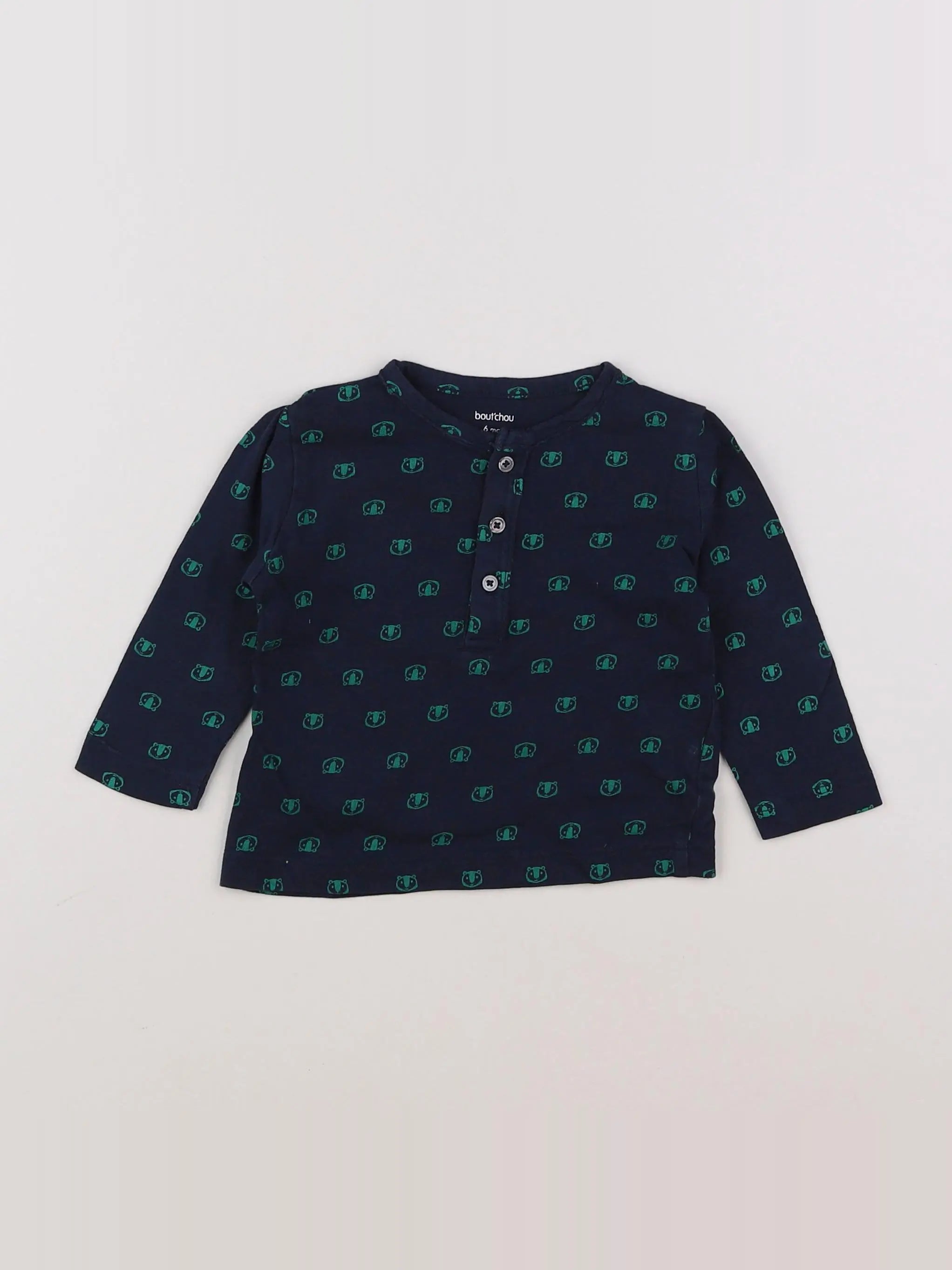 Boutchou - tee-shirt bleu - 6 mois