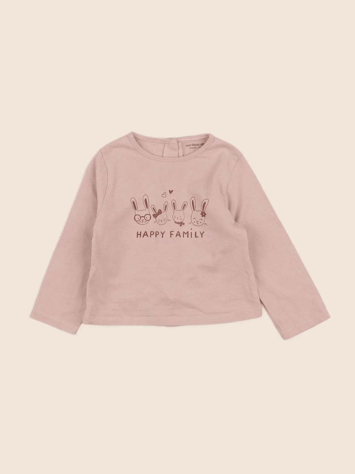 Vertbaudet - tee-shirt rose - 9 mois