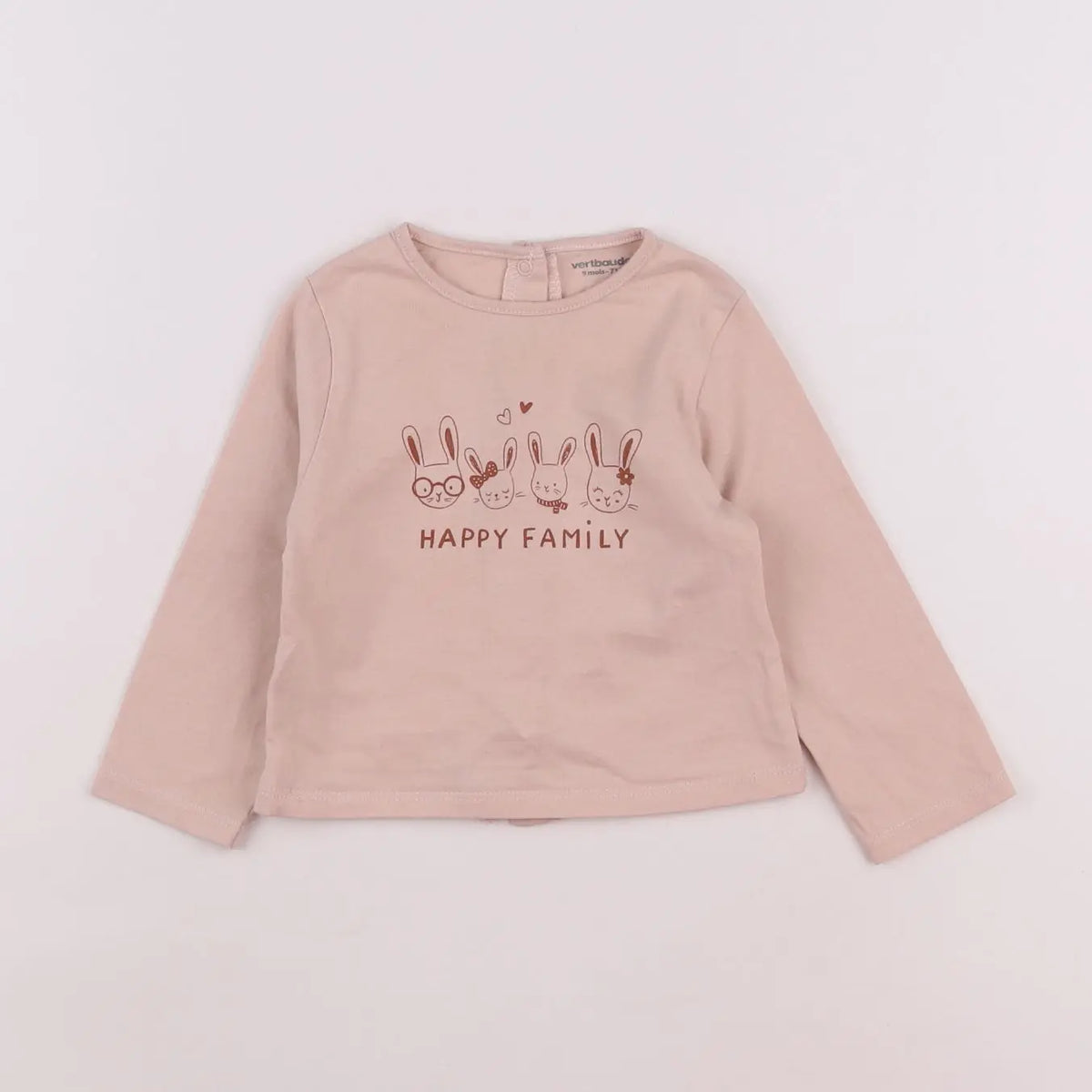 Vertbaudet - tee-shirt rose - 9 mois