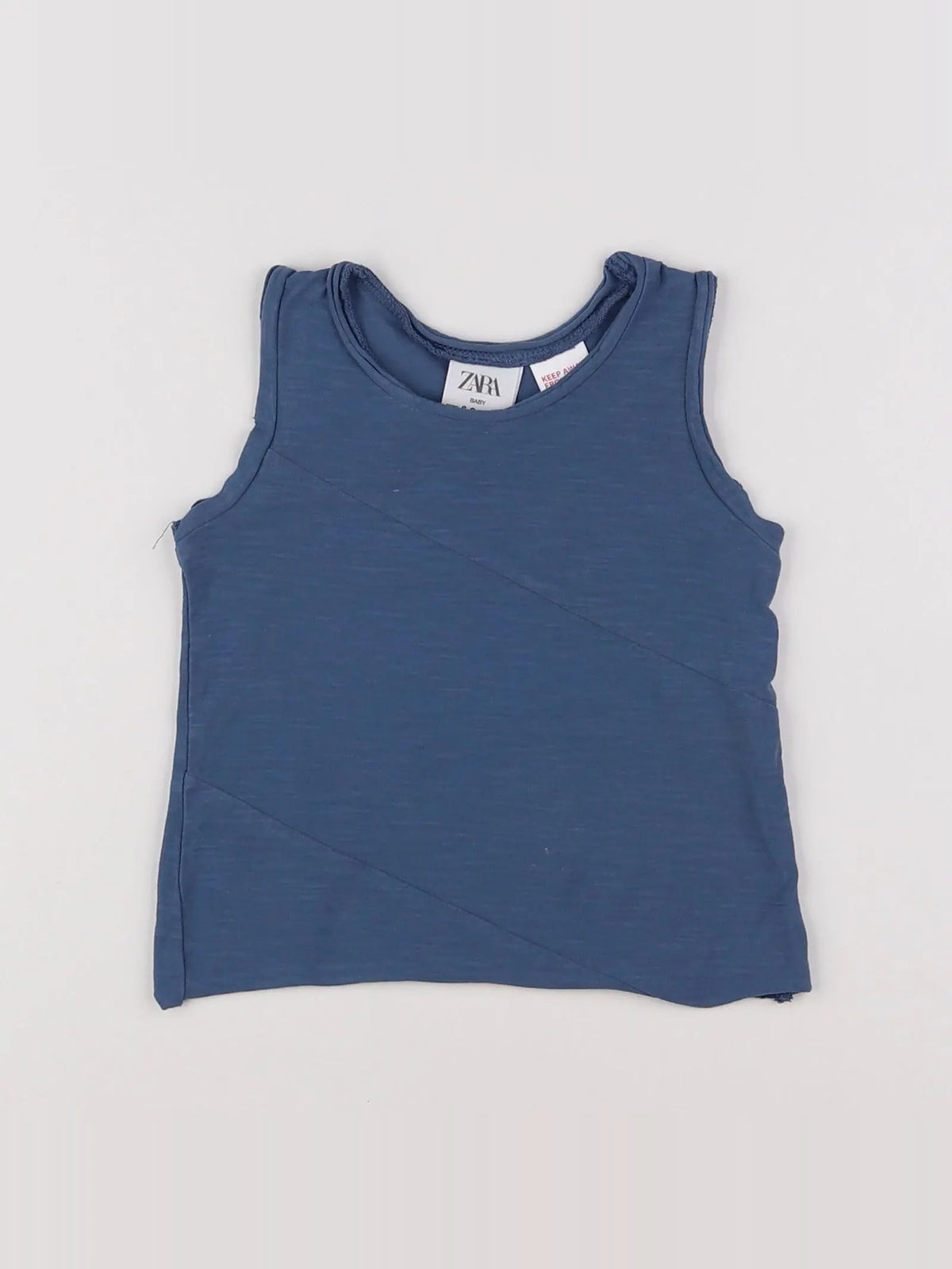 Zara - débardeur bleu - 6/9 mois