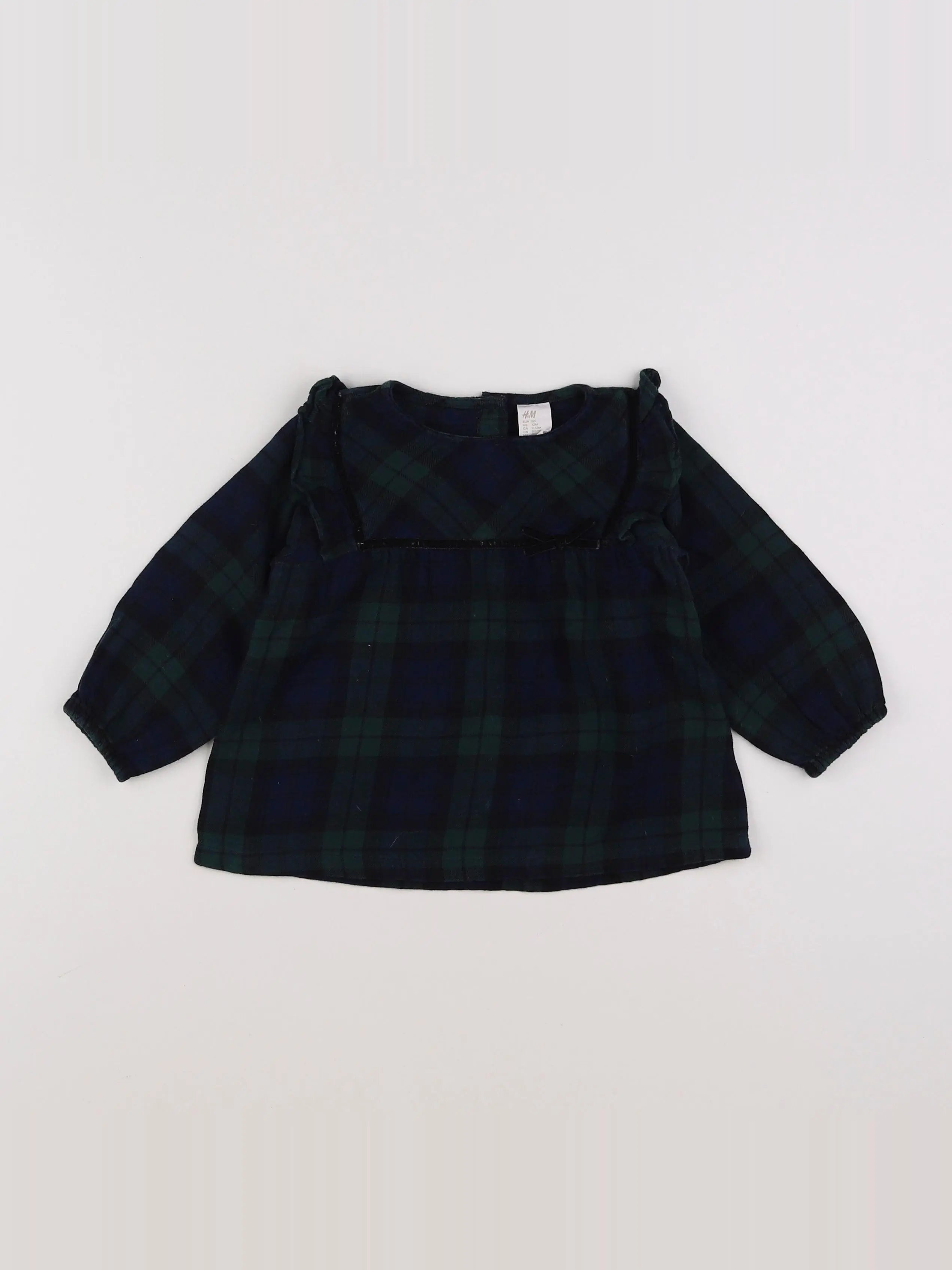 H&M - blouse bleu, vert - 9 mois