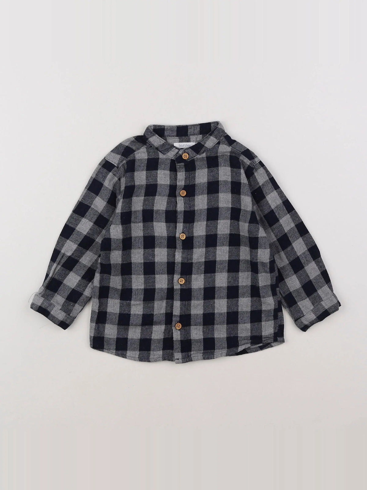 Boutchou - chemise bleu, gris - 12 mois