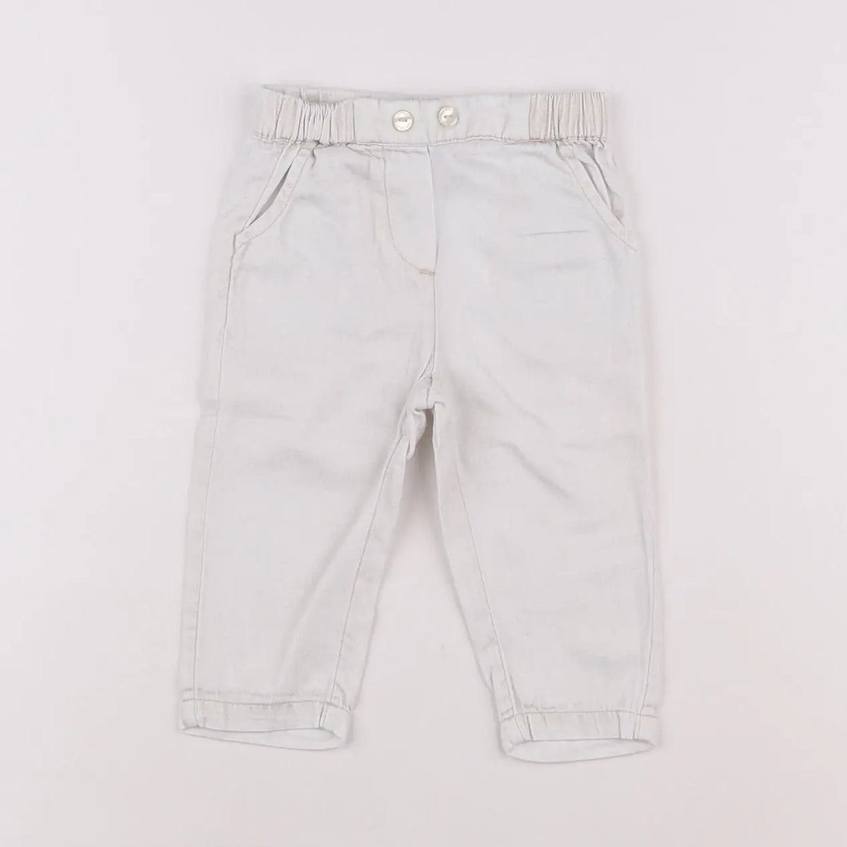 Vertbaudet - pantalon blanc - 12 mois