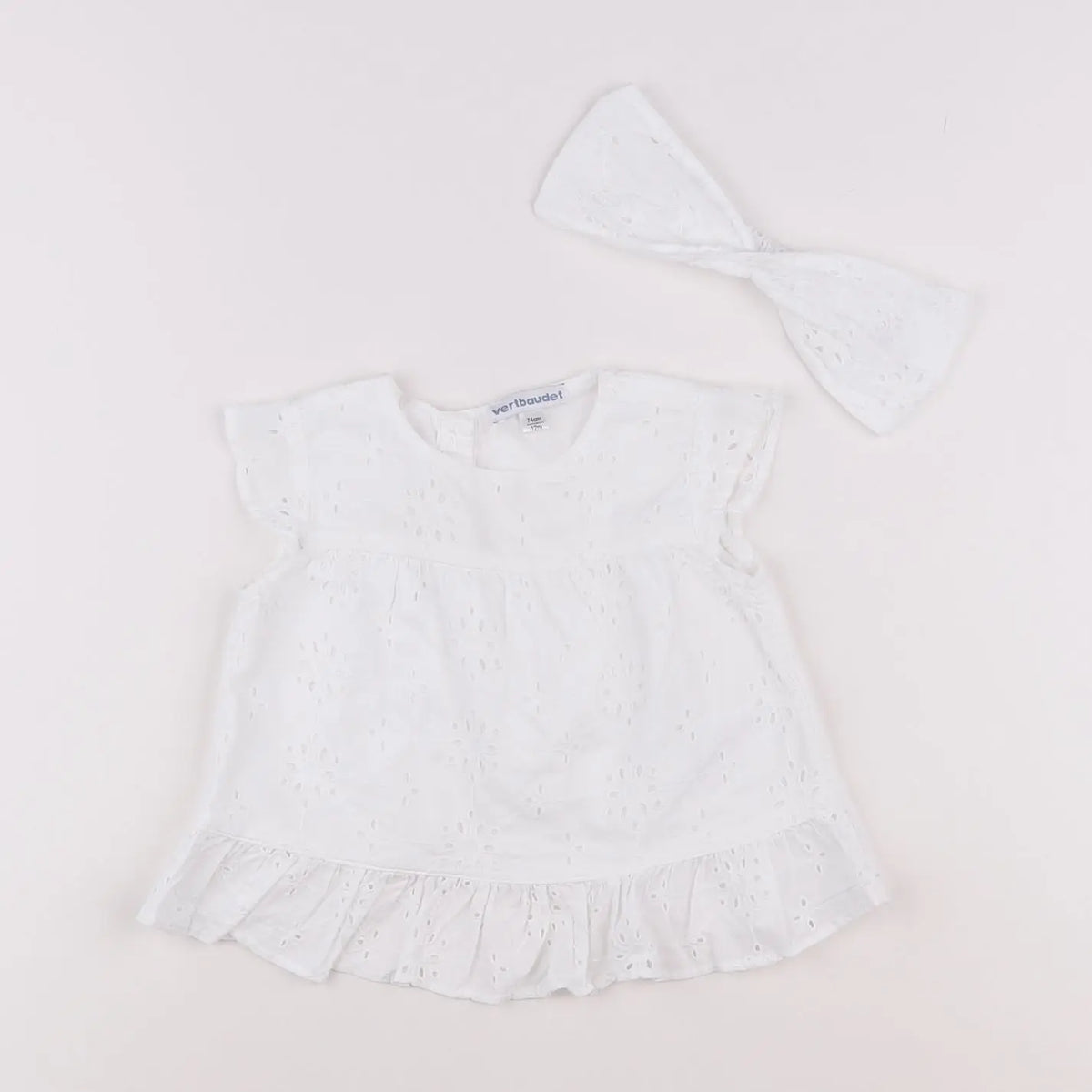 Vertbaudet - blouse blanc - 12 mois