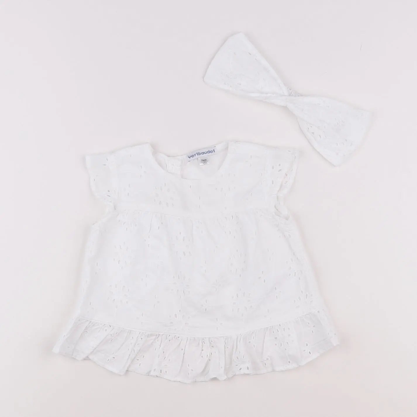 Vertbaudet - blouse blanc - 12 mois