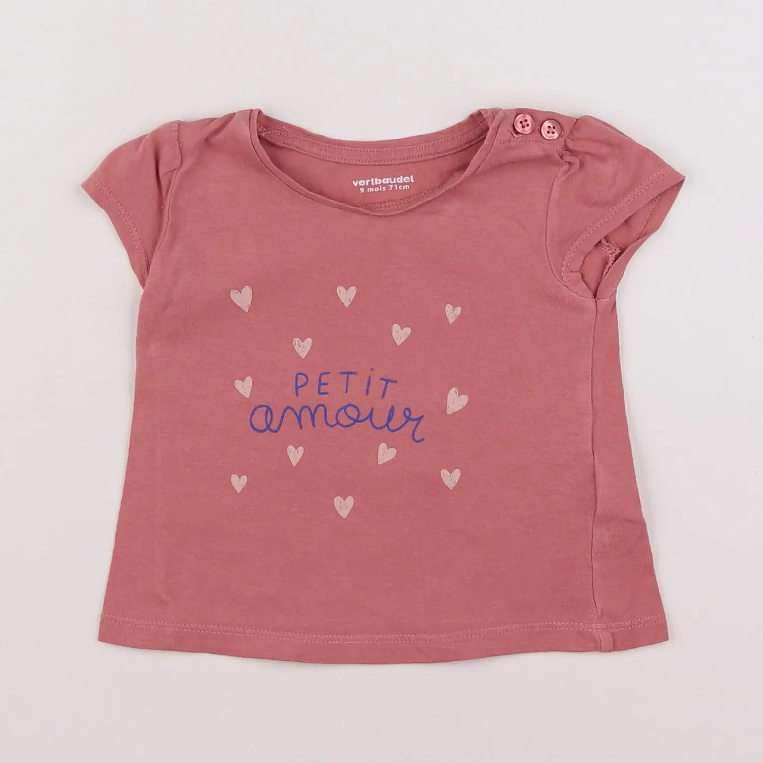 Vertbaudet - tee-shirt rose - 9 mois