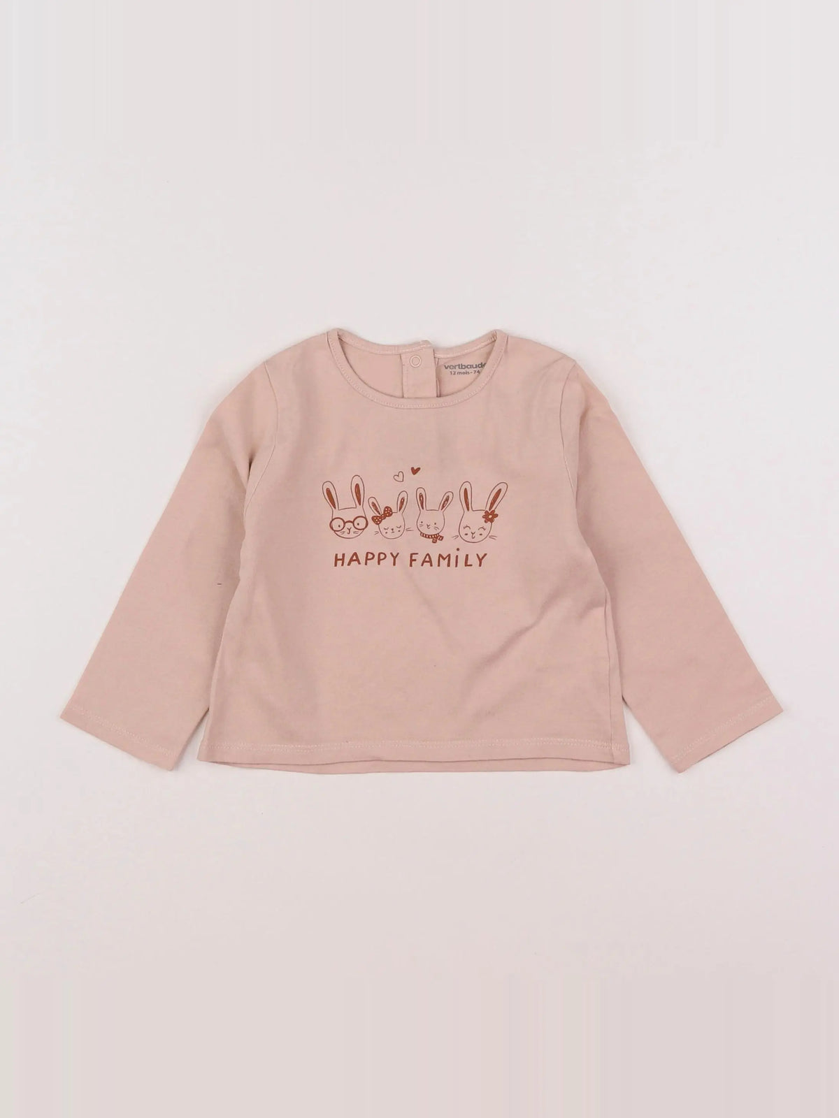 Vertbaudet - tee-shirt rose - 12 mois