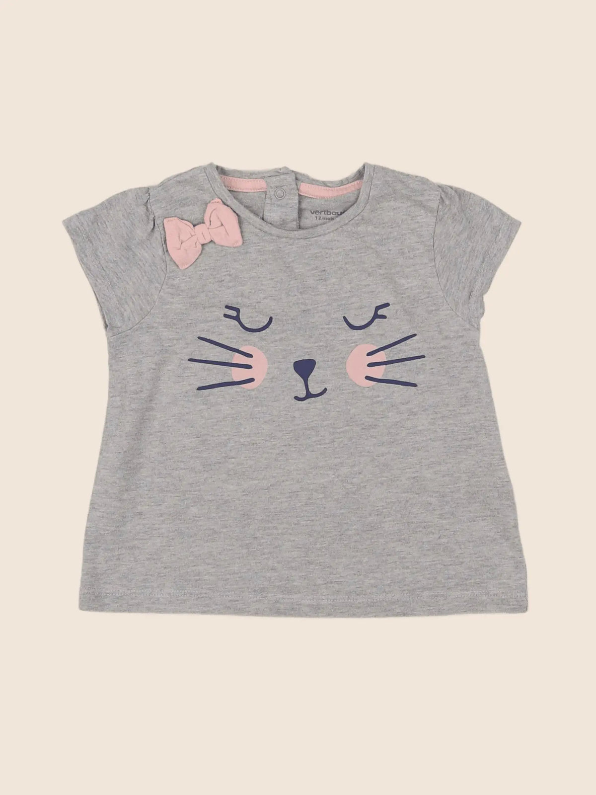 Vertbaudet - tee-shirt gris - 12 mois