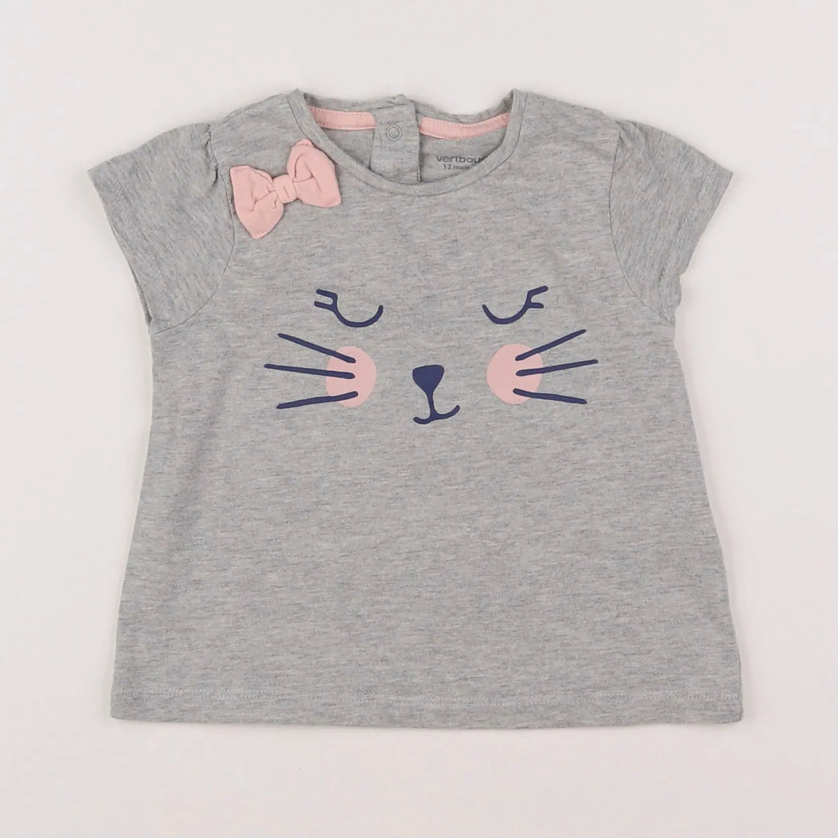 Vertbaudet - tee-shirt gris - 12 mois
